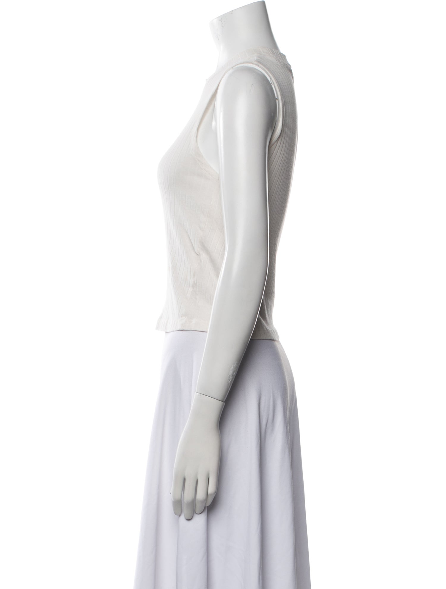 FRAME Crew Neck Sleeveless Crop Top