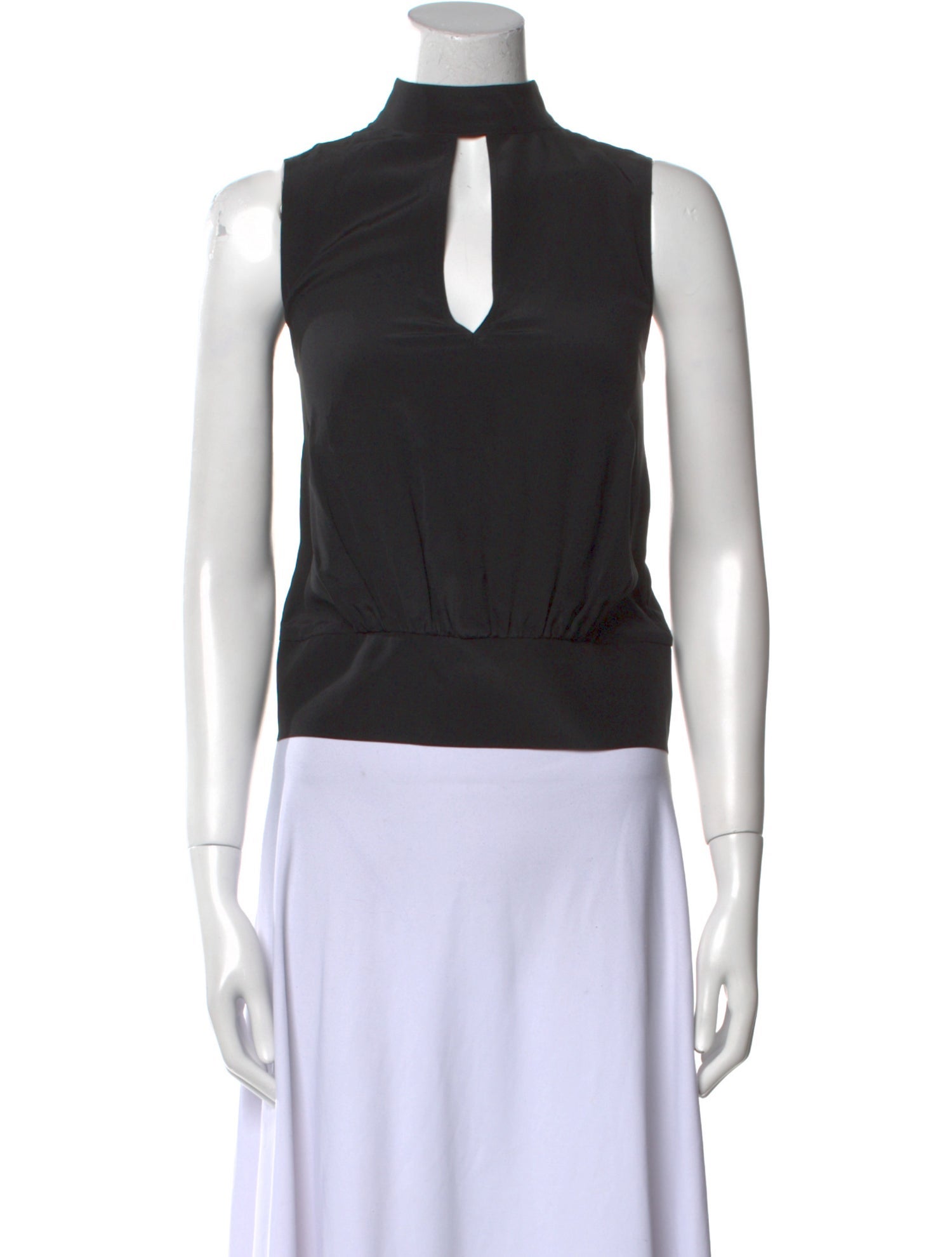 FRAME Silk Mock Neck Crop Top