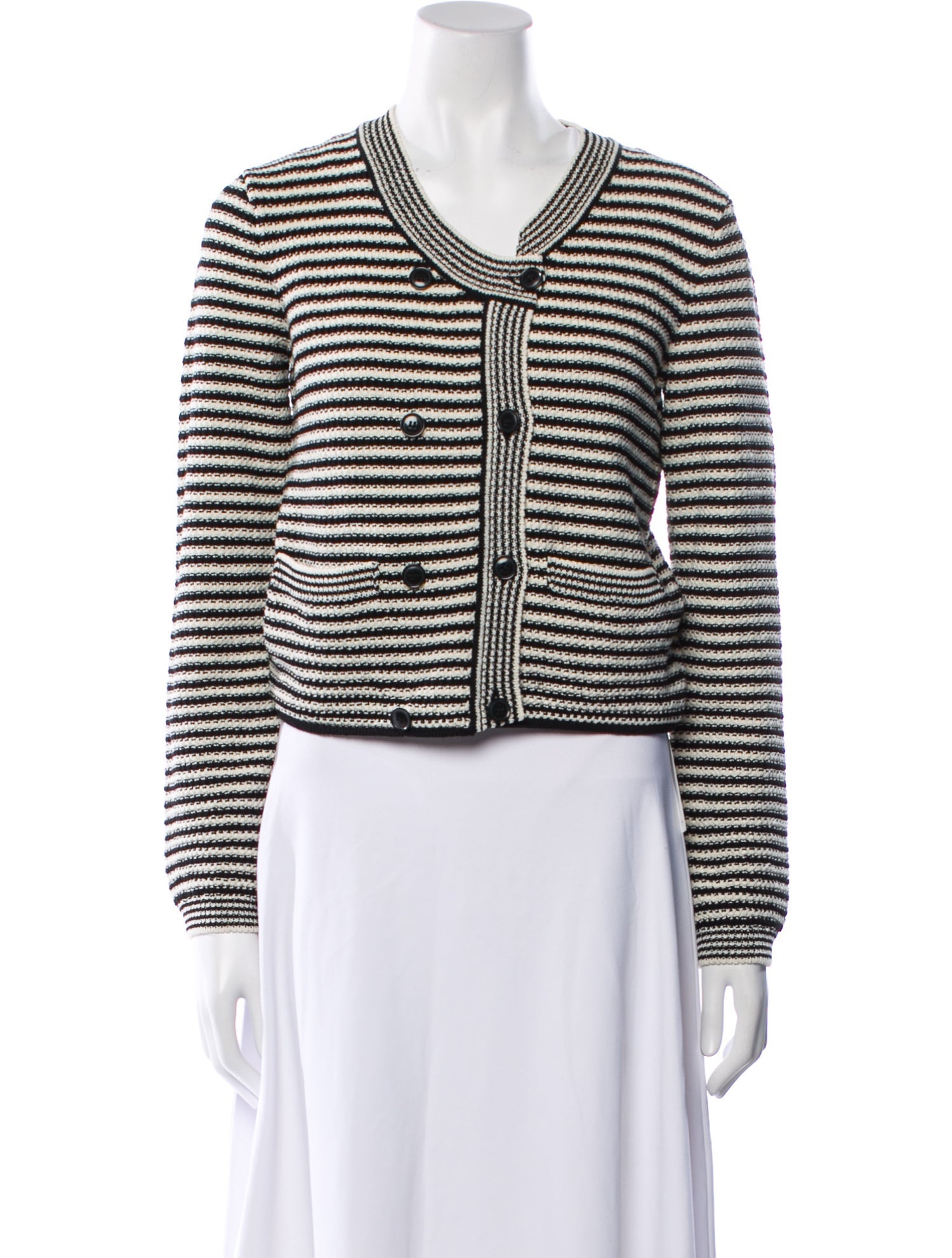 FRAME Striped Scoop Neck Sweater