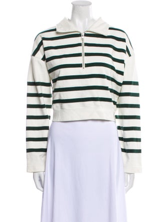 FRAME Striped Long Sleeve Crop Top