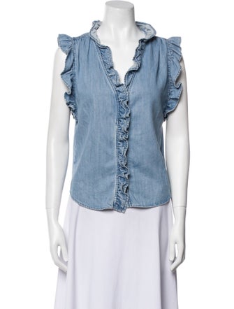 FRAME V-Neck Sleeveless Blouse