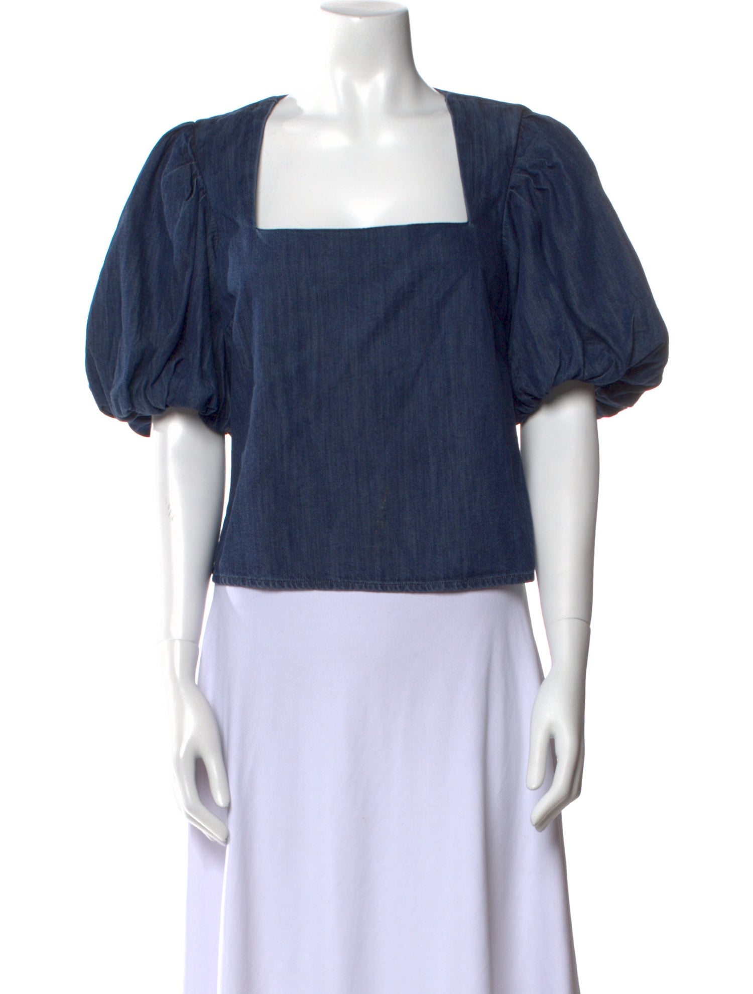 FRAME Square Neckline Short Sleeve Crop Top