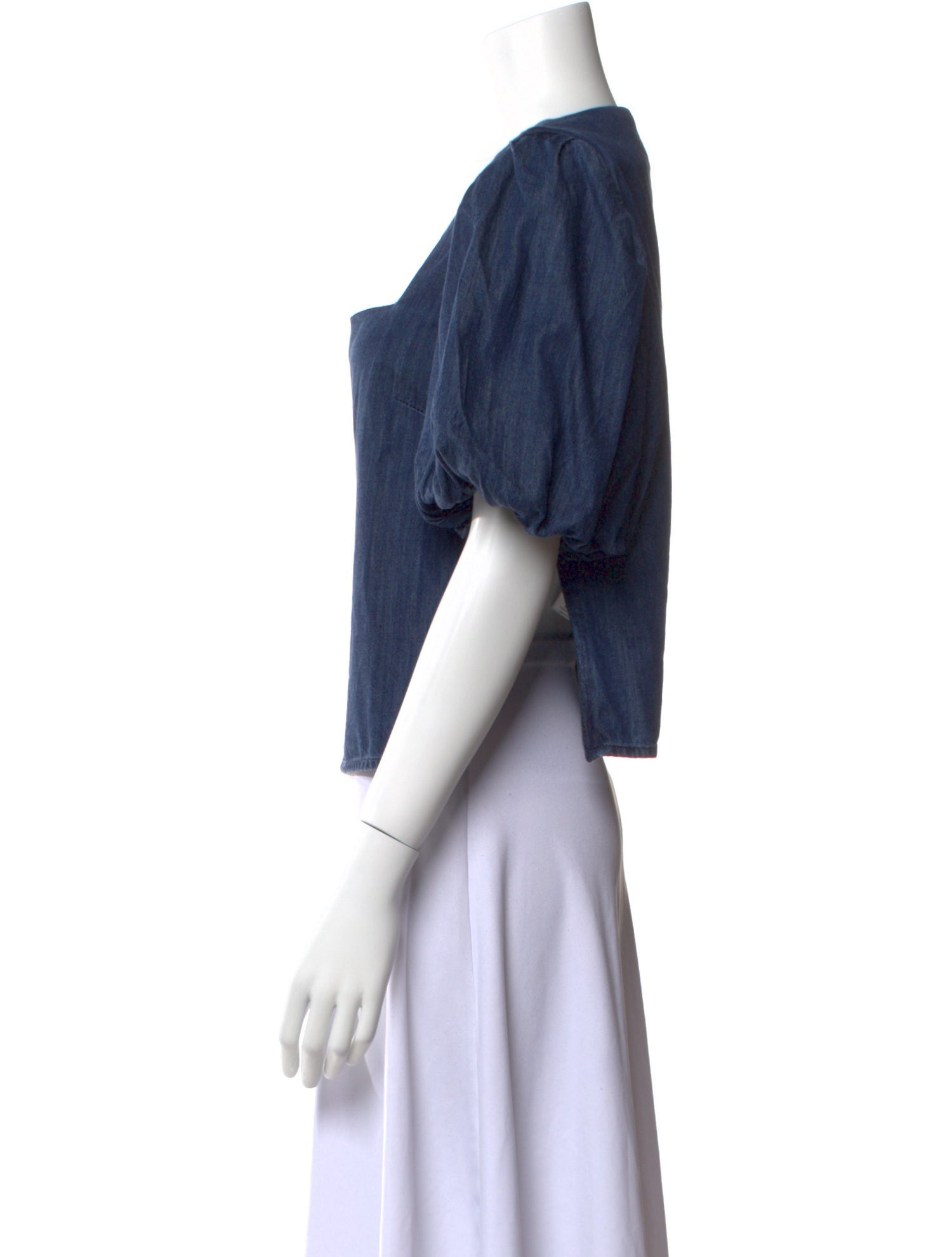 FRAME Square Neckline Short Sleeve Crop Top