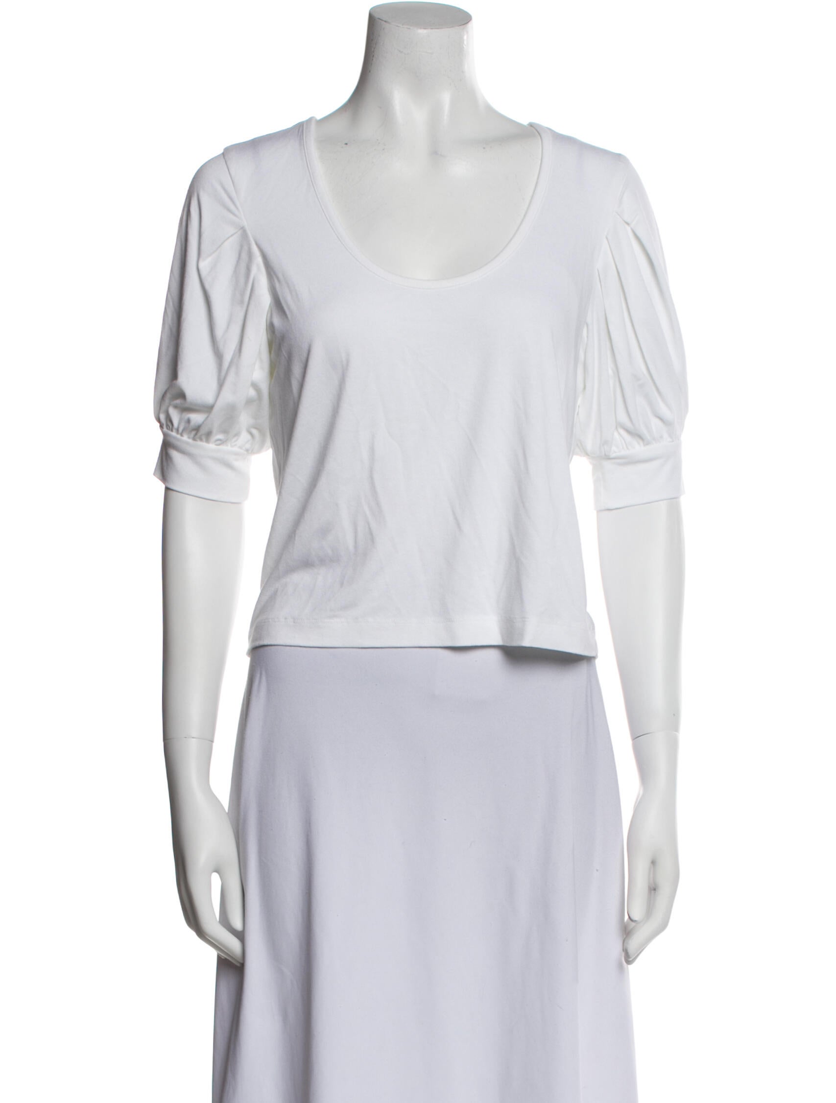 FRAME Scoop Neck Short Sleeve Crop Top