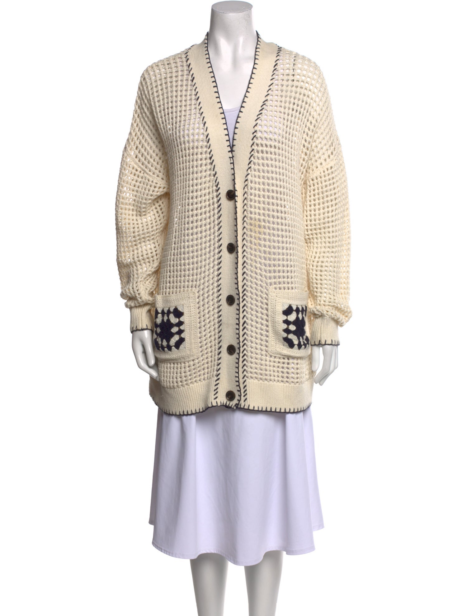 FRAME Printed V-Neck Sweater