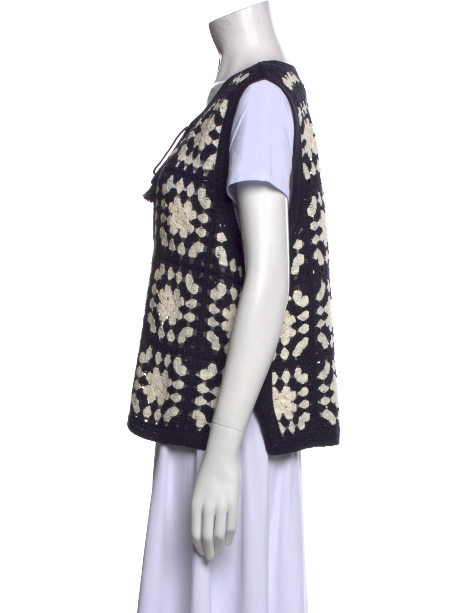 FRAME Printed Tie Neck T-Shirt