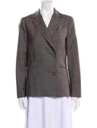FRAME Wool Plaid Print Blazer