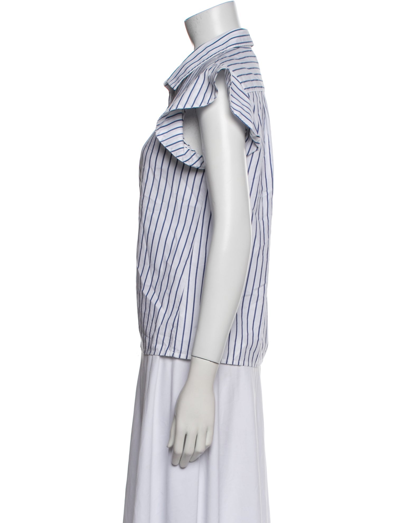 FRAME Striped Short Sleeve Button-Up Top