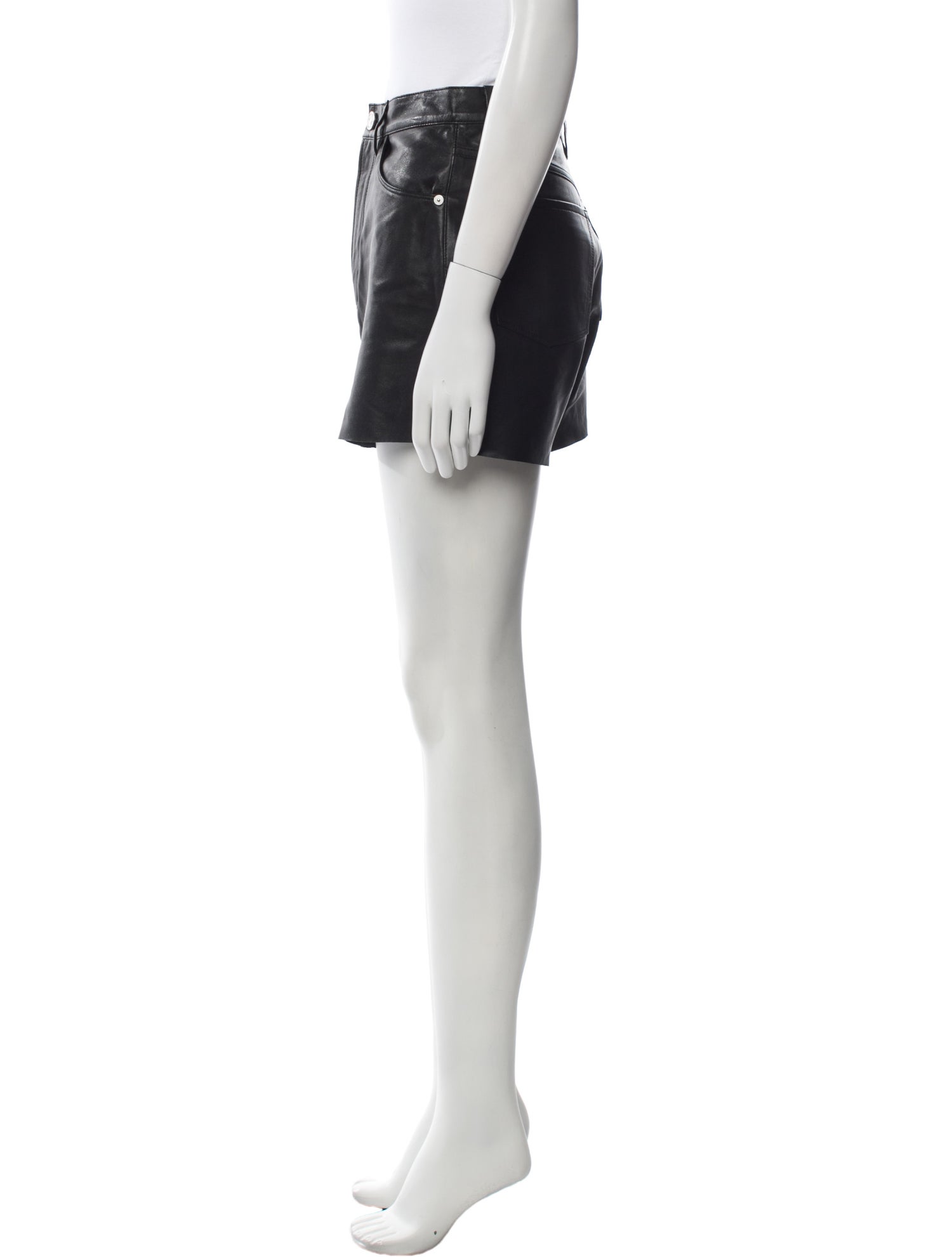 FRAME Leather Mini Shorts