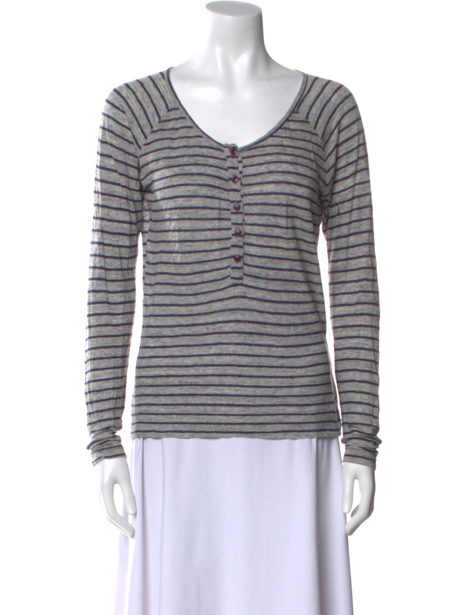 FRAME Linen Striped Top