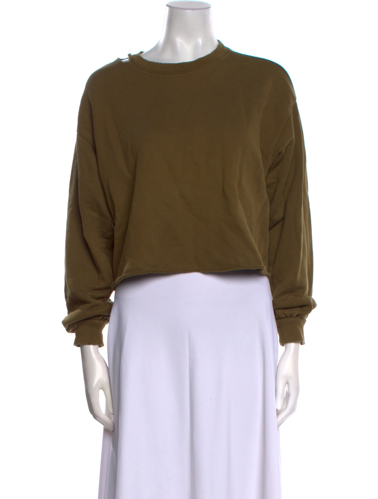 FRAME Crew Neck Three-Quarter Sleeve Sweatshirt