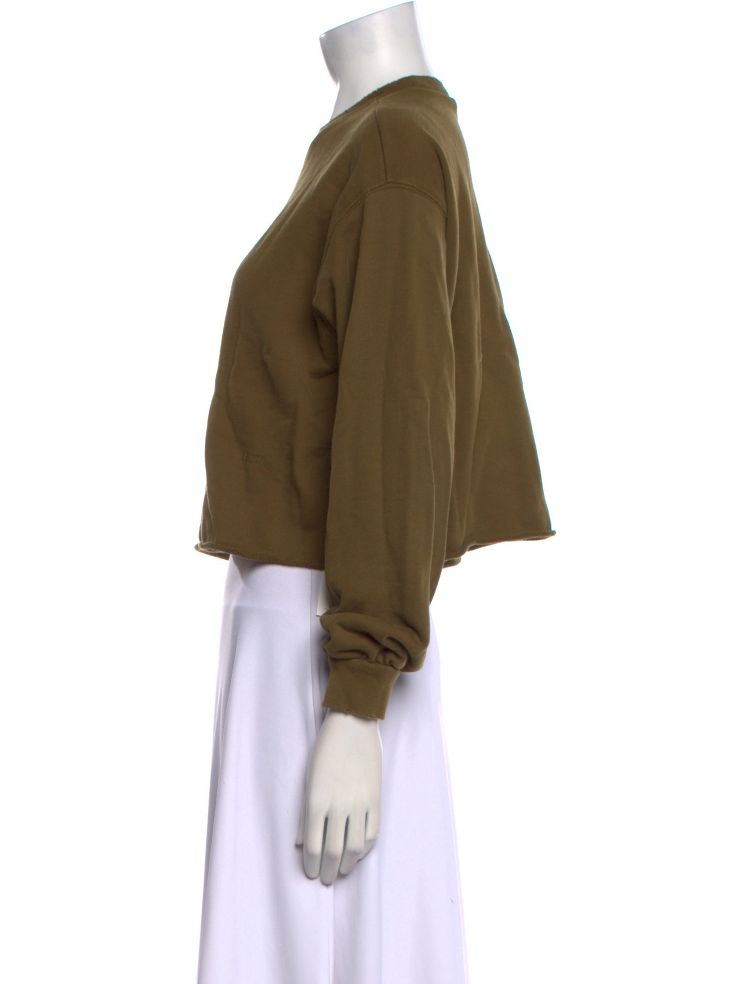 FRAME Crew Neck Three-Quarter Sleeve Sweatshirt