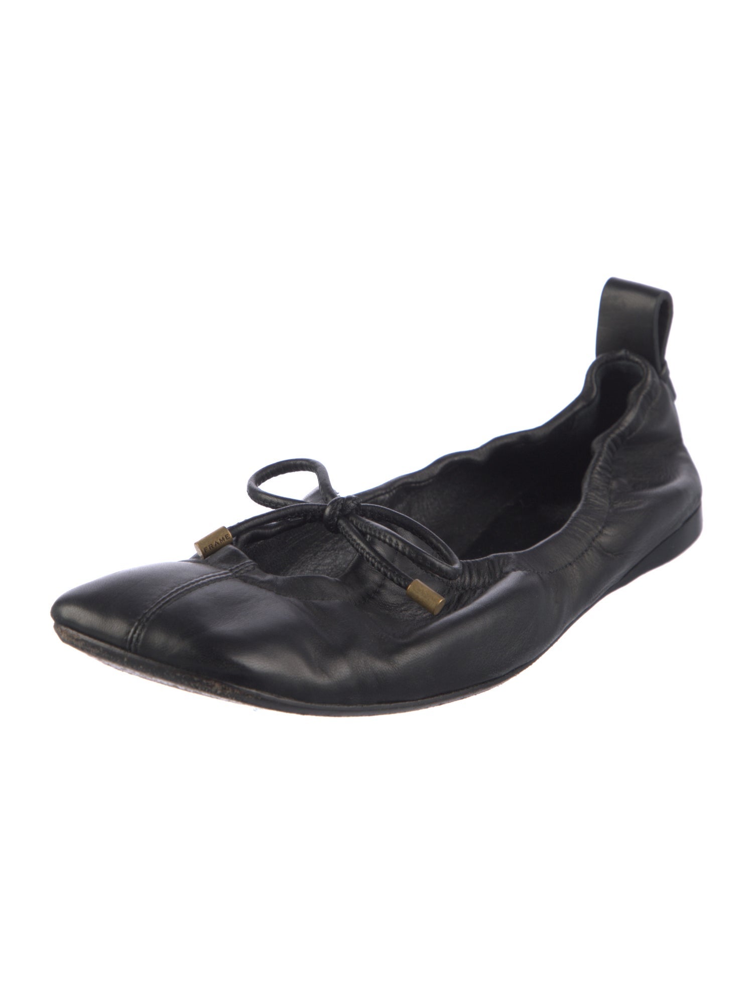 FRAME Leather Bow Accents Ballet Flats