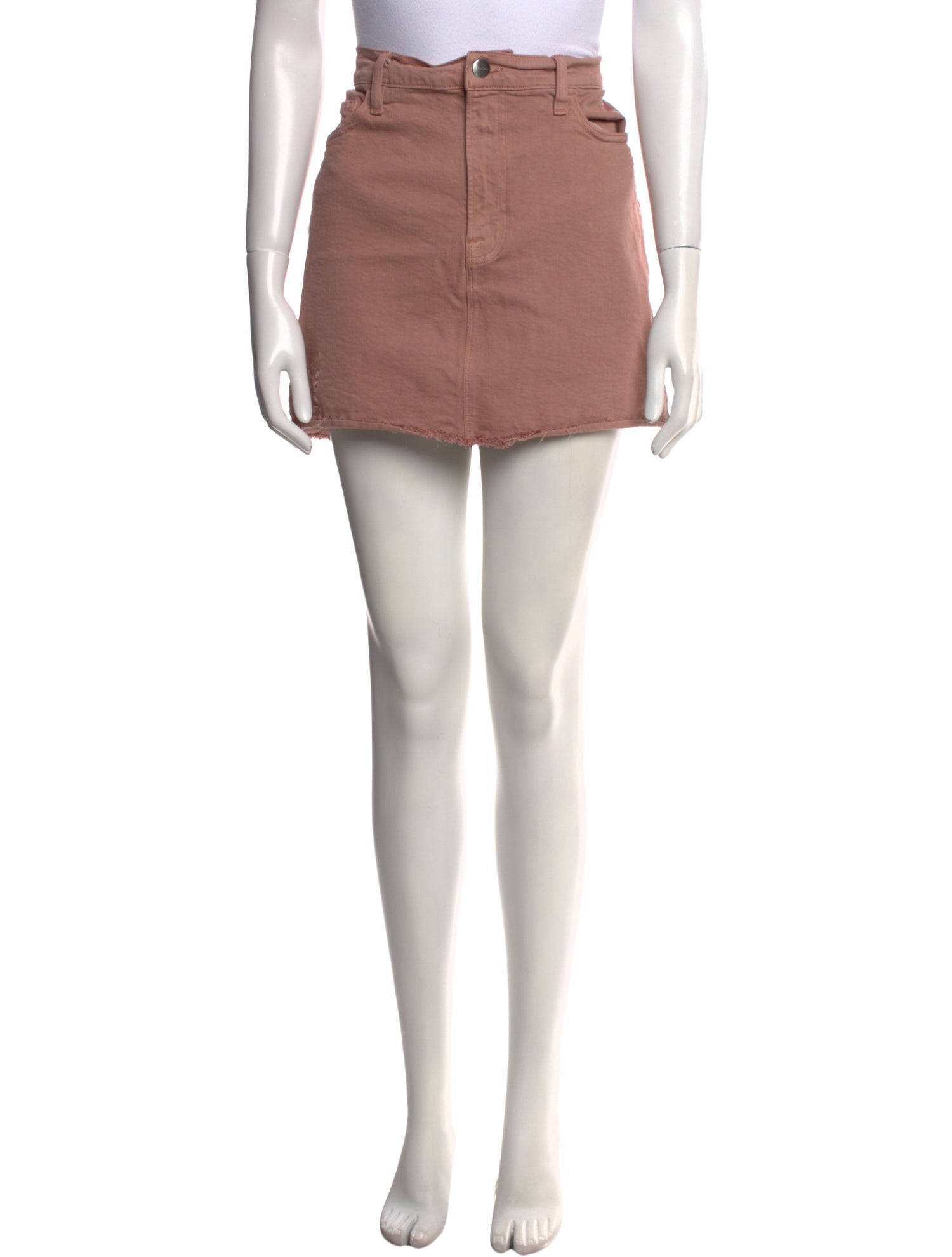 FRAME Raw-Edge Trim Mini Skirt