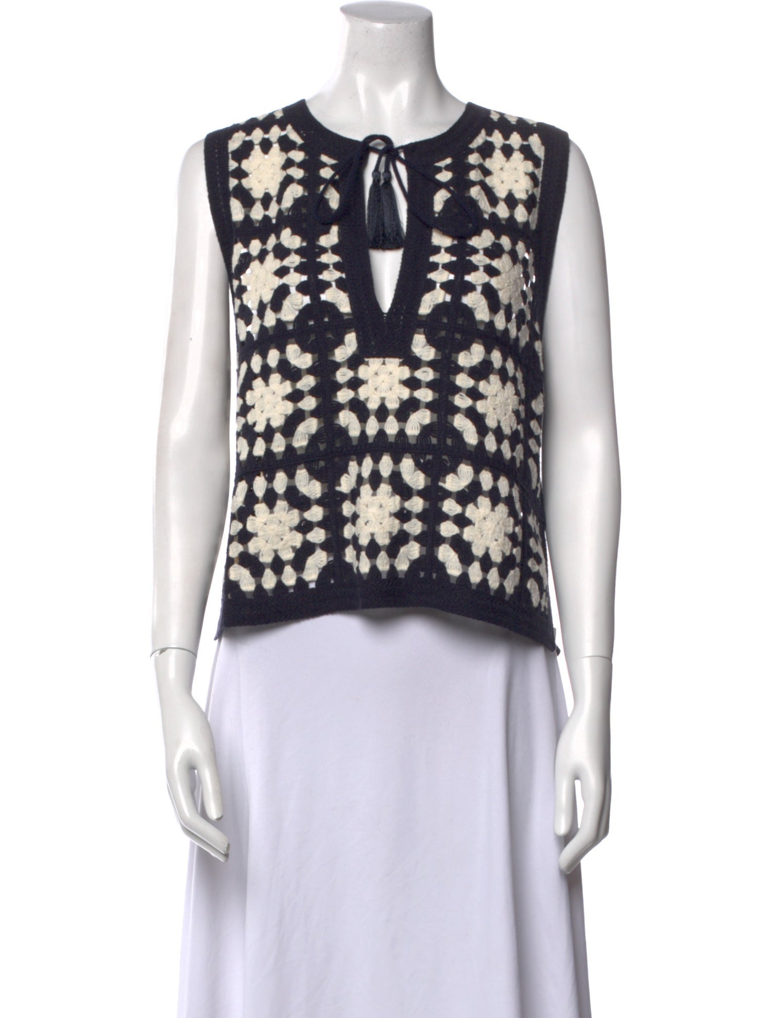 FRAME Printed V-Neck Crop Top