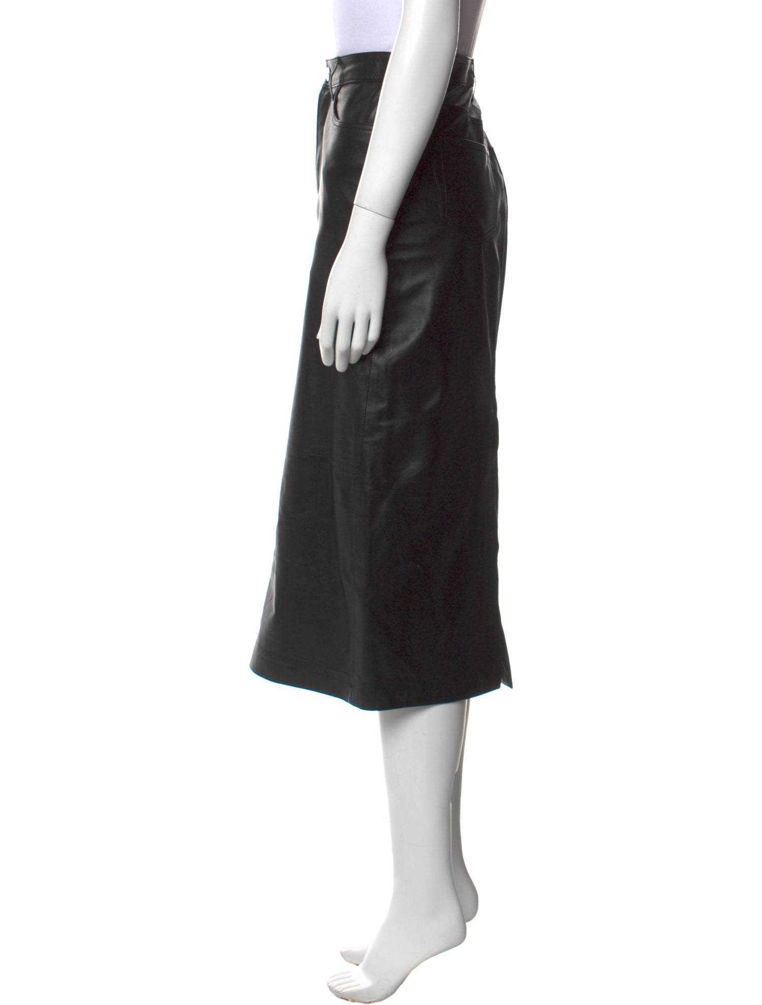 FRAME Lamb Leather Midi Length Skirt