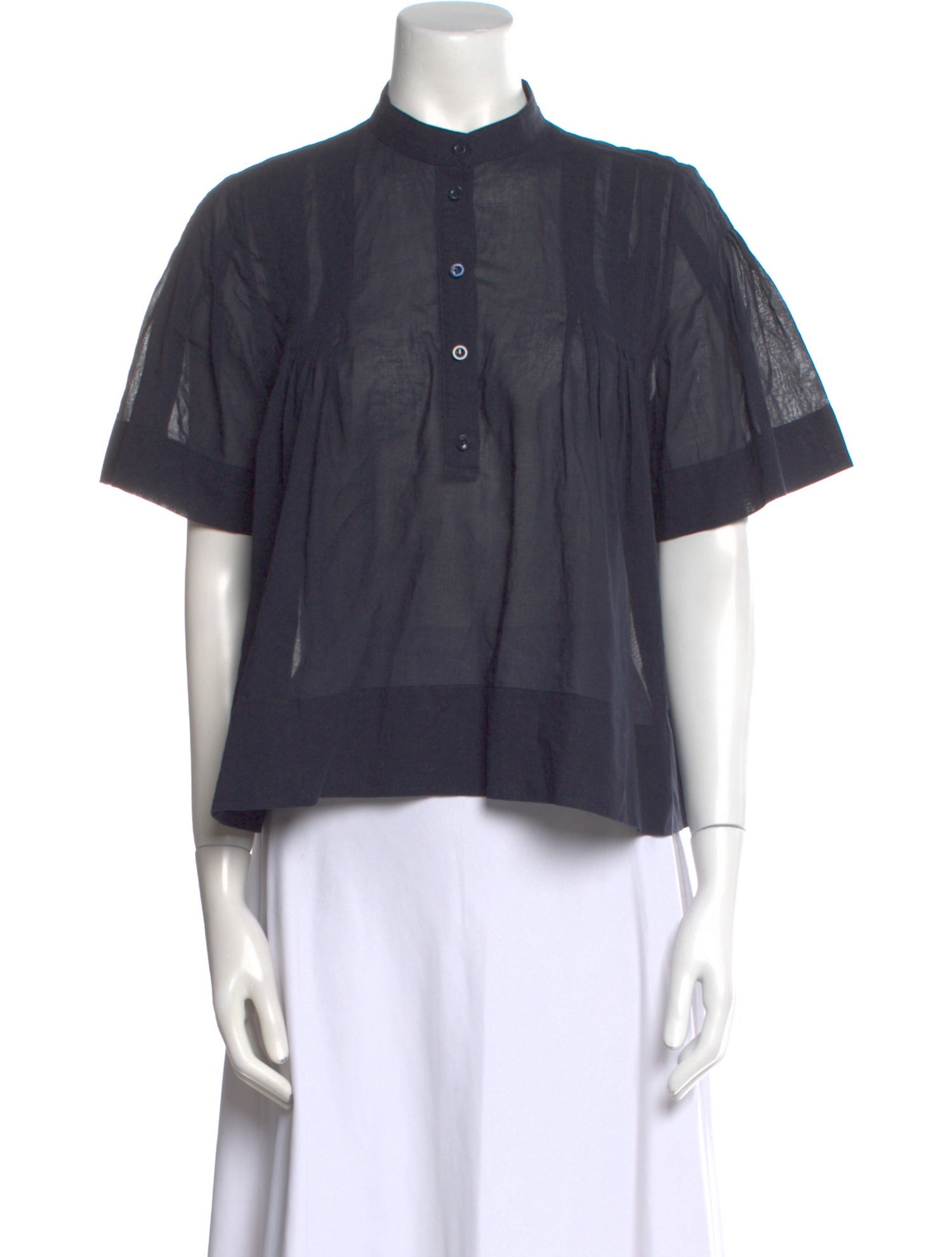 FRAME Mock Neck Short Sleeve Crop Top