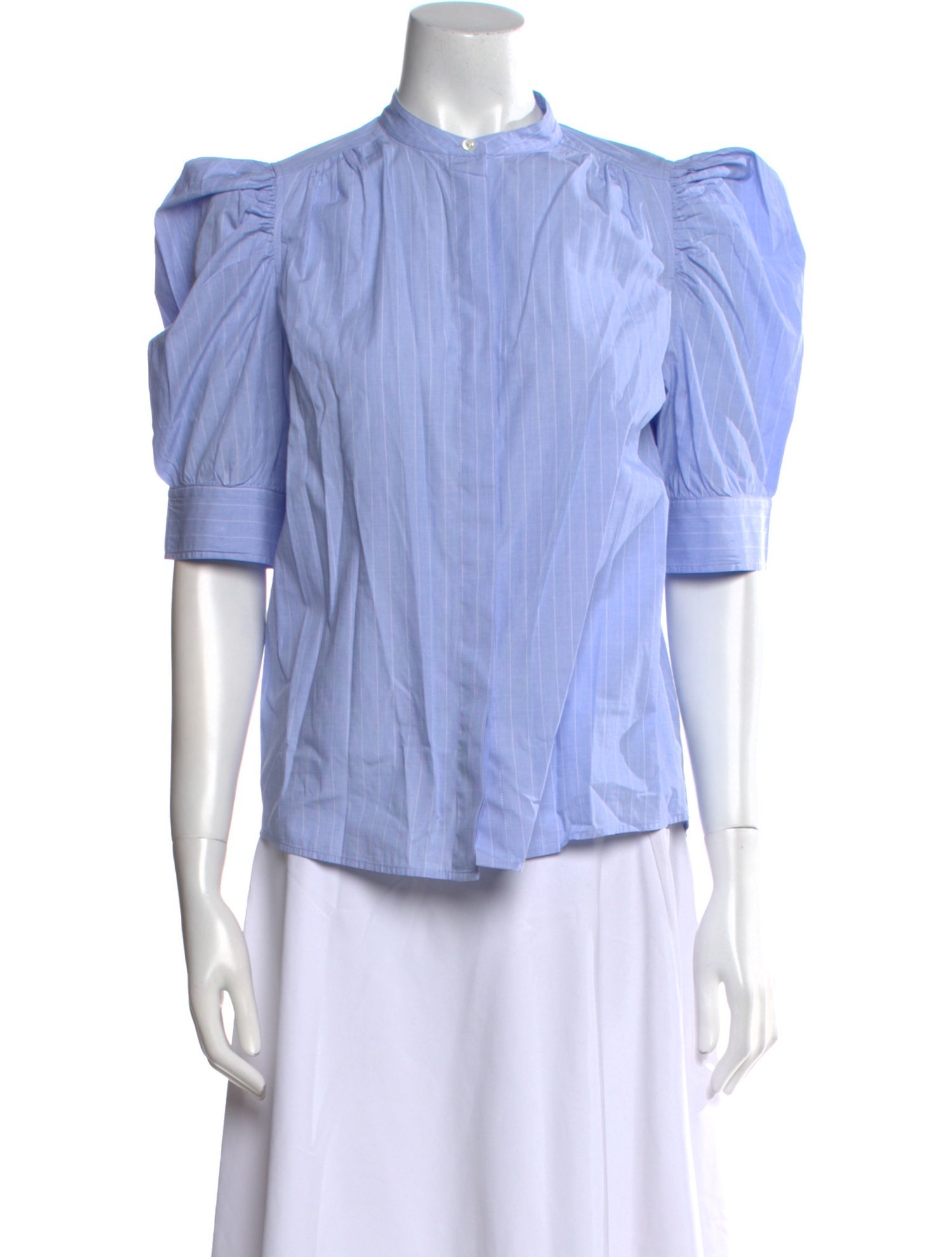 FRAME Mock Neck Short Sleeve Blouse