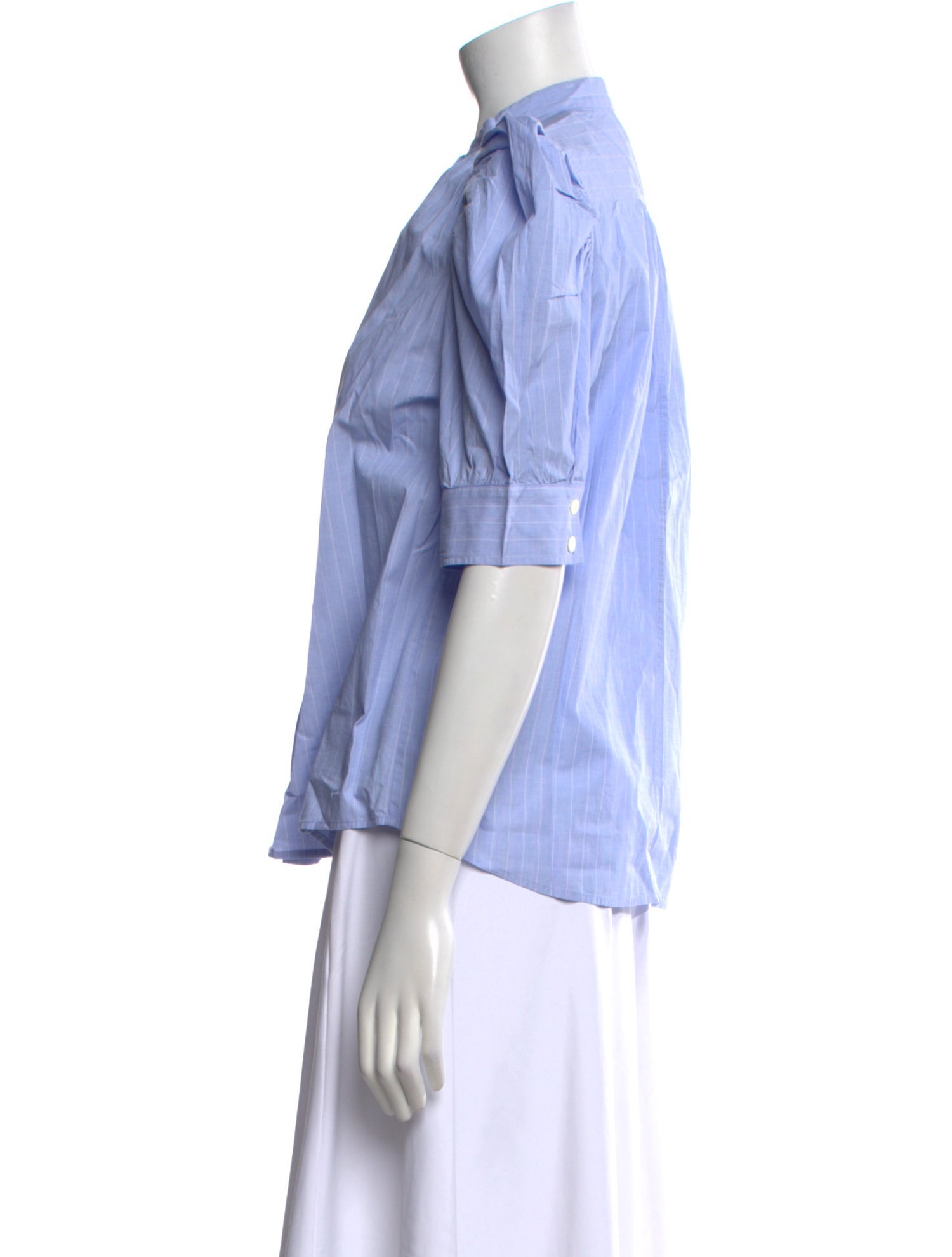 FRAME Mock Neck Short Sleeve Blouse