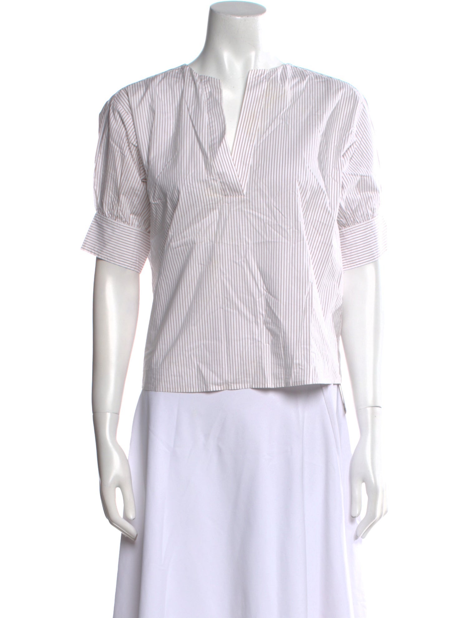 FRAME Striped V-Neck Crop Top