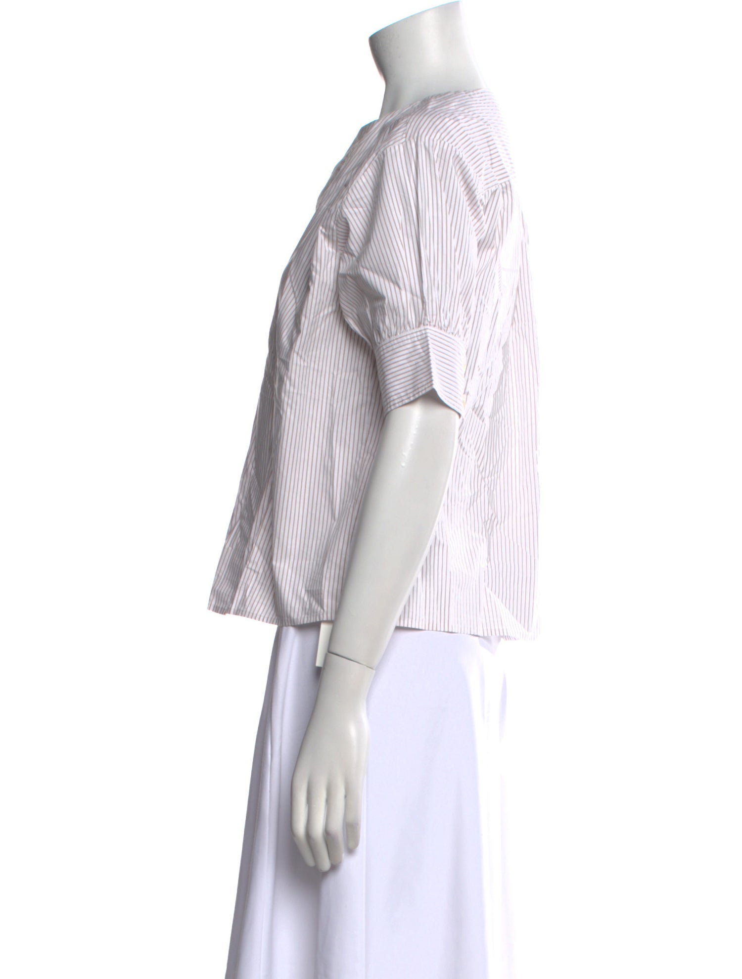 FRAME Striped V-Neck Crop Top