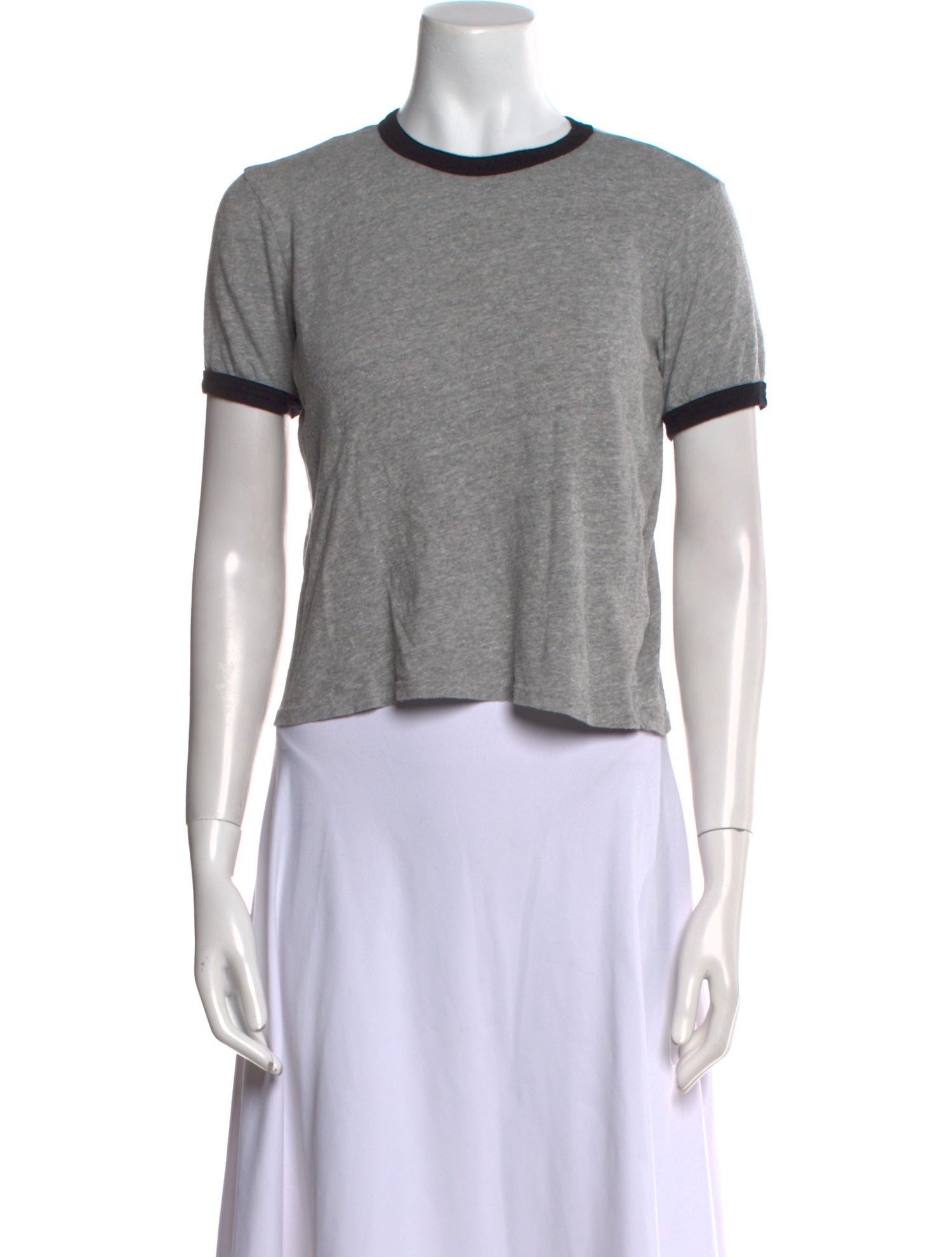 FRAME Crew Neck Short Sleeve Crop Top