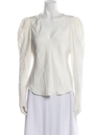 FRAME Silk V-Neck Blouse