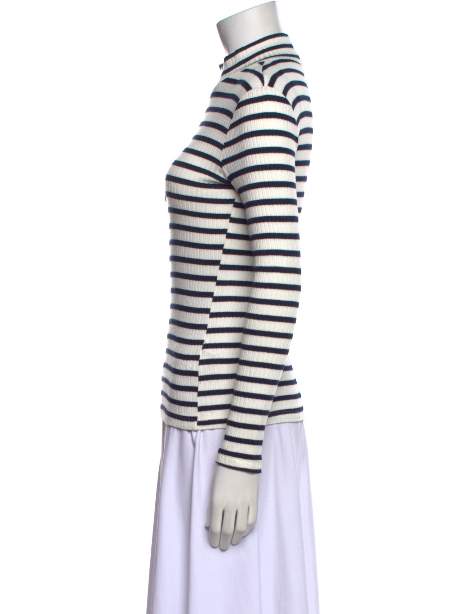 FRAME Striped Turtleneck Top
