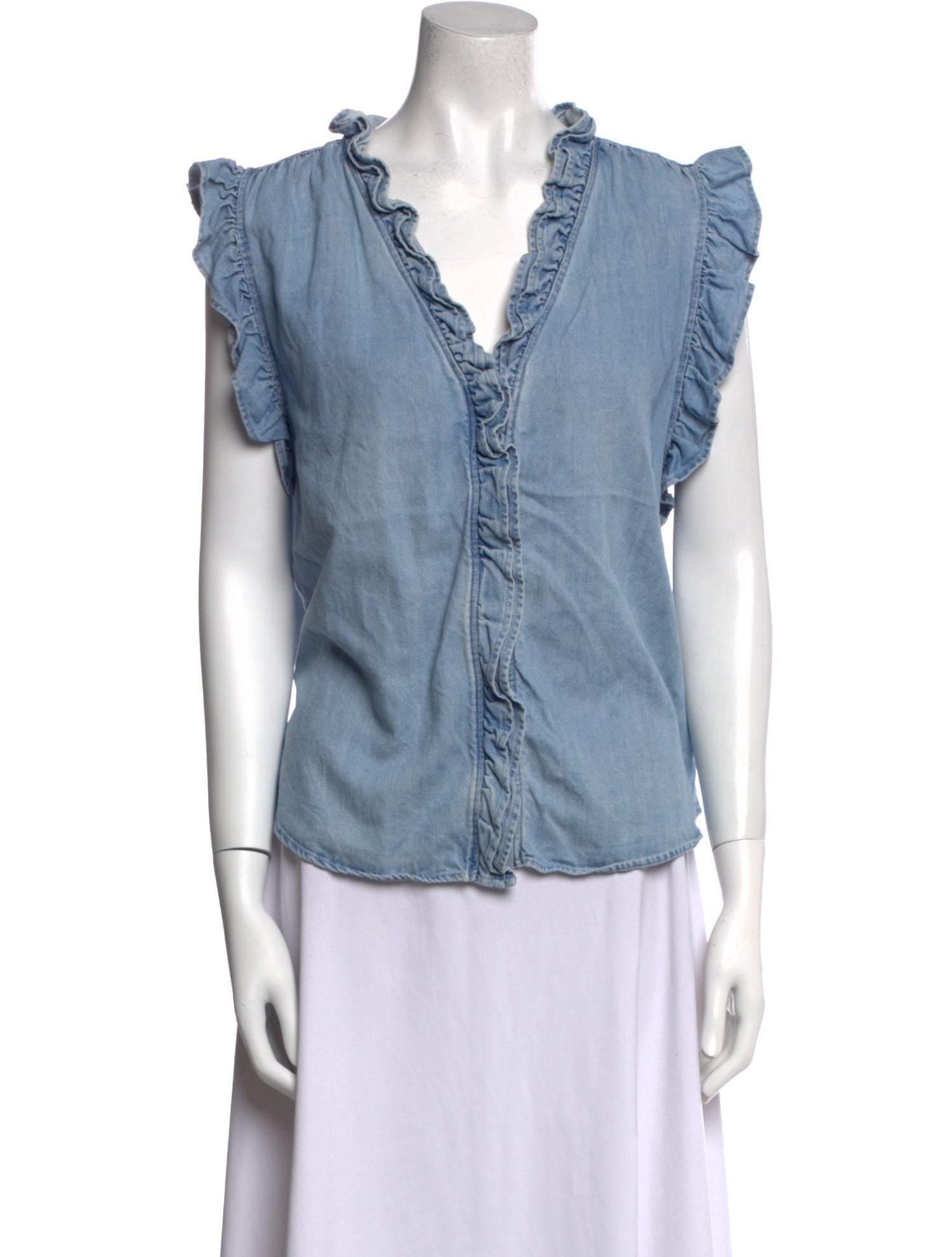 FRAME V-Neck Sleeveless Blouse