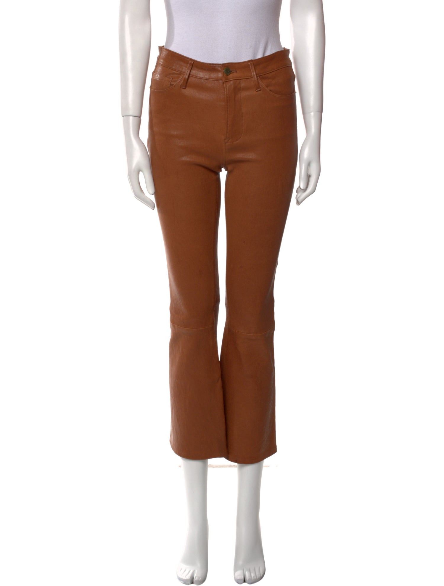 FRAME Leather Straight Leg Pants