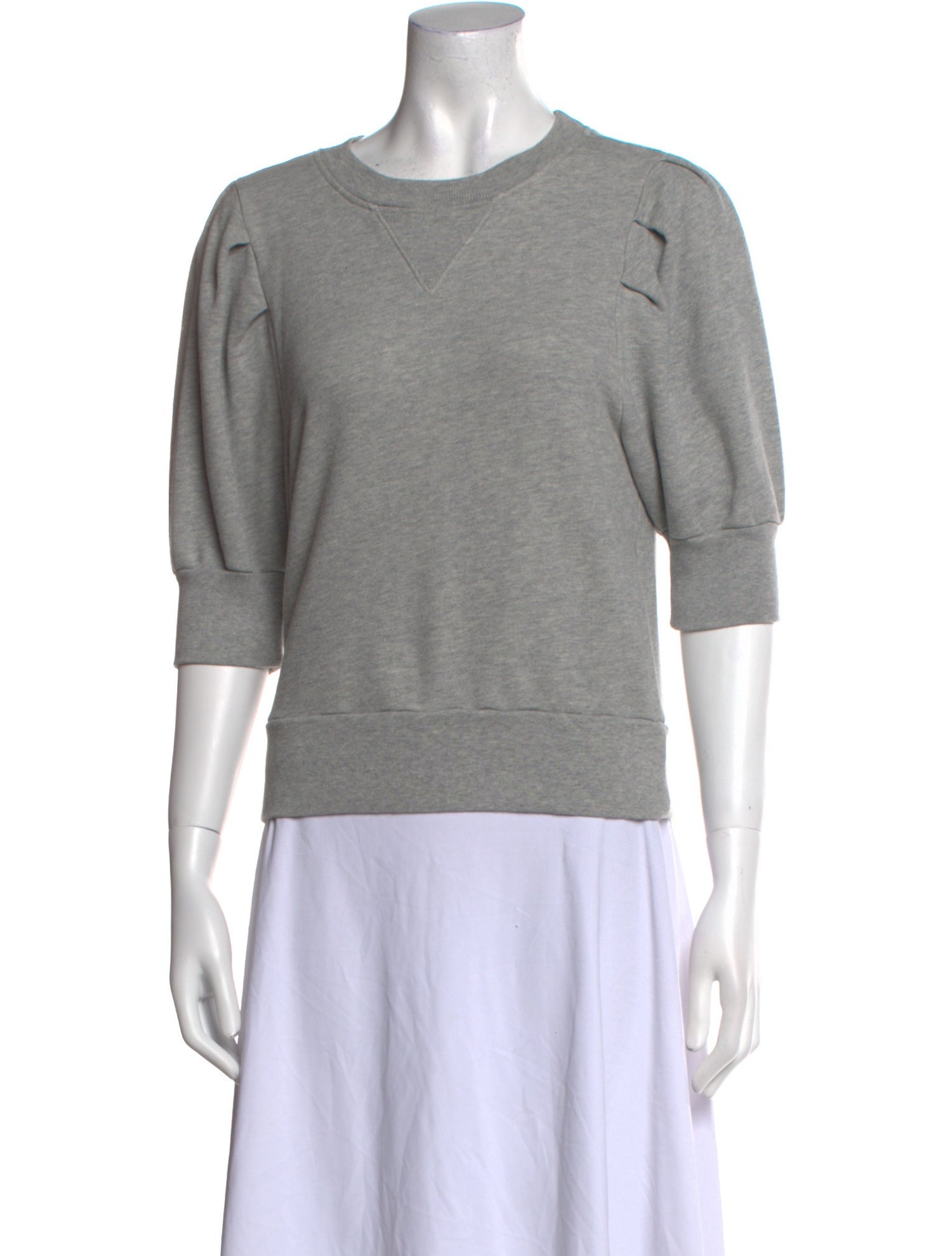 FRAME Crew Neck Three-Quarter Sleeve Sweatshirt