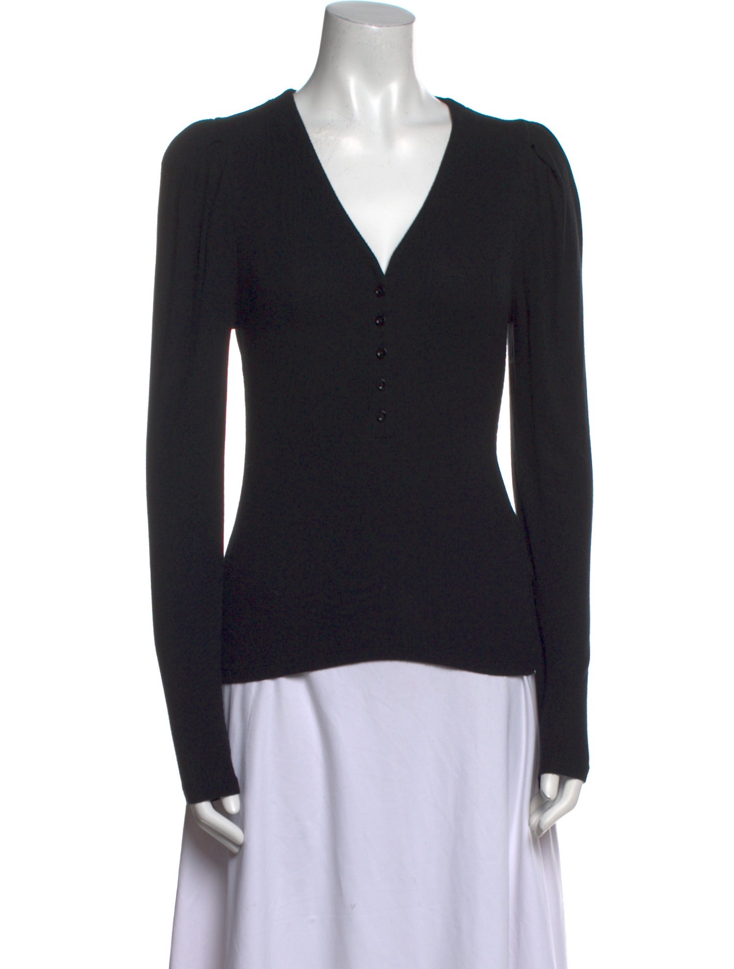 FRAME V-Neck Long Sleeve Top