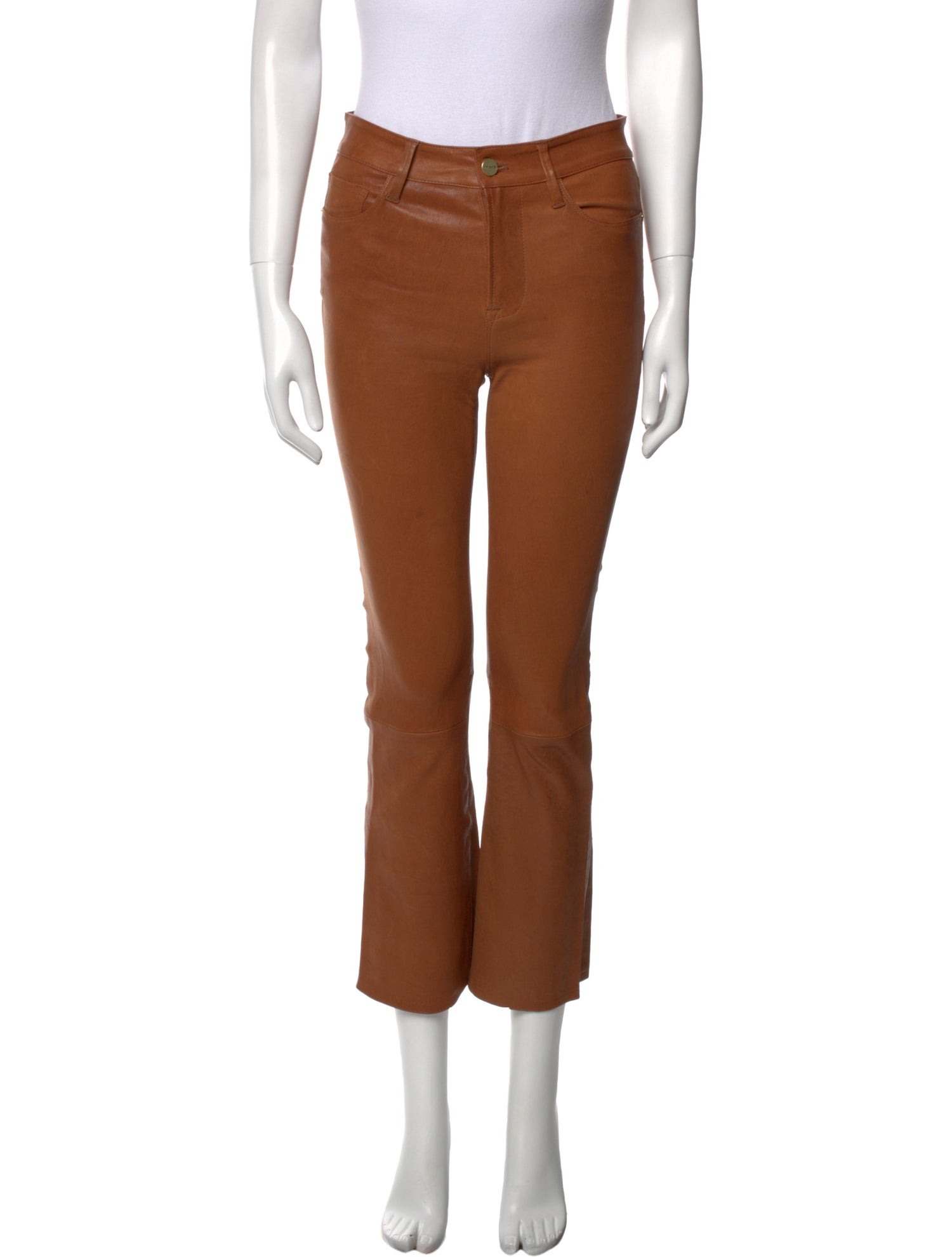 FRAME Leather Straight Leg Pants