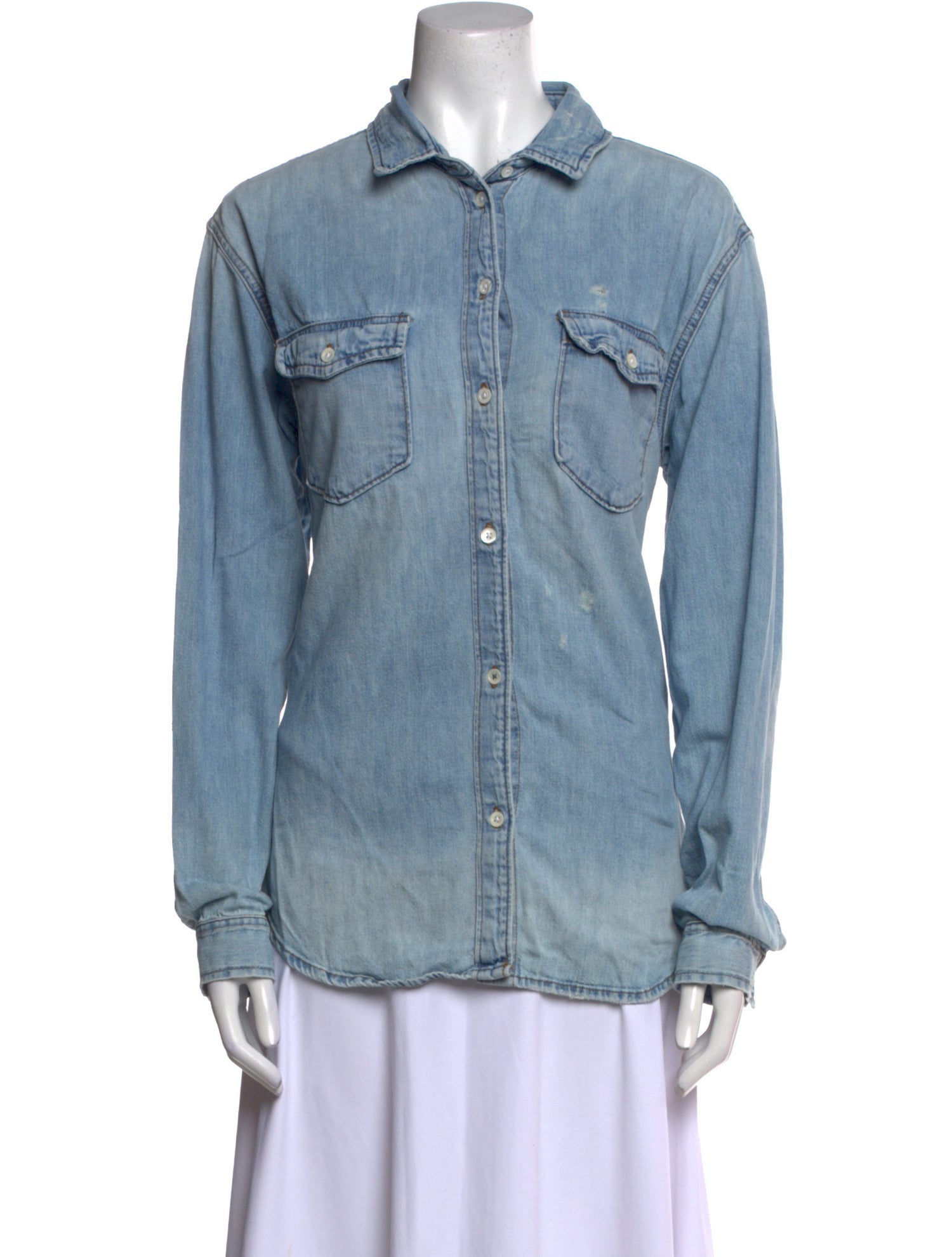 FRAME Long Sleeve Button-Up Top