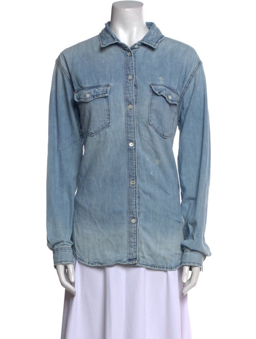 FRAME Long Sleeve Button-Up Top