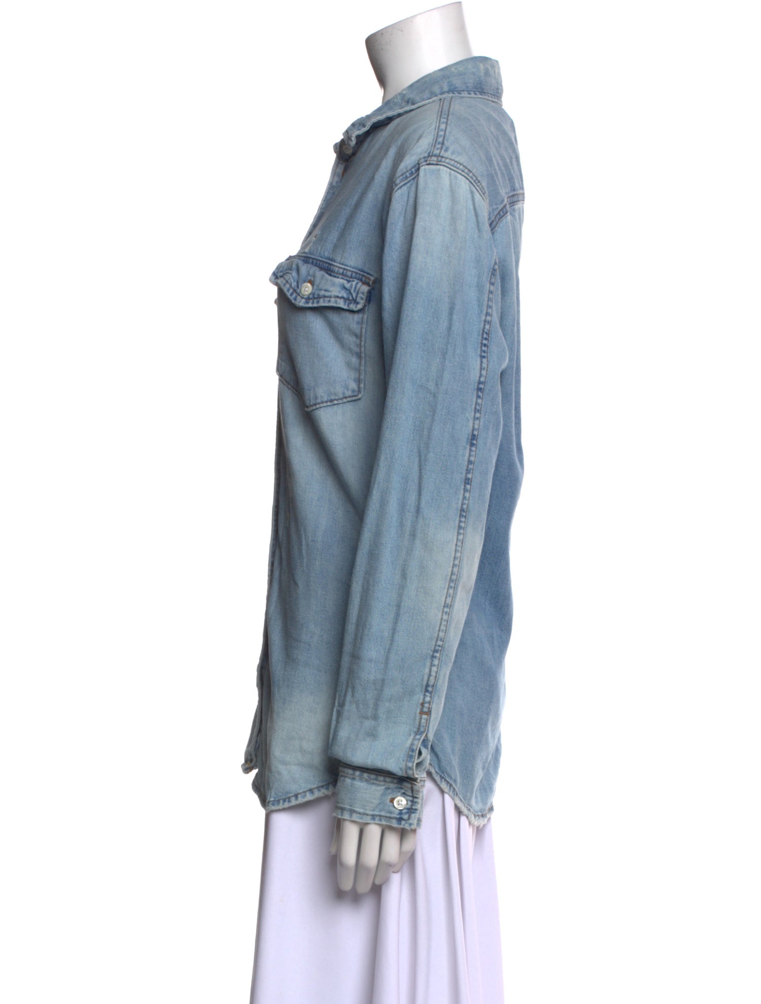 FRAME Long Sleeve Button-Up Top