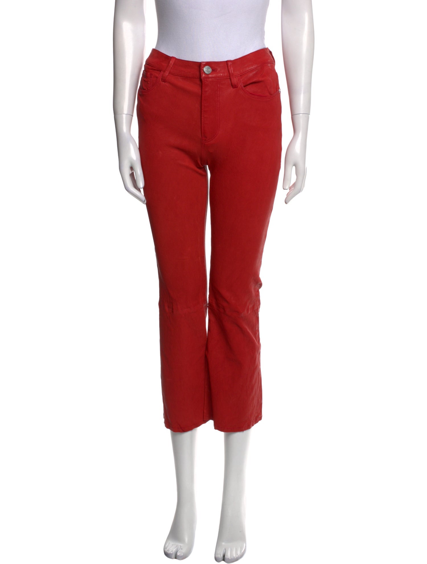 FRAME Lamb Leather Straight Leg Pants