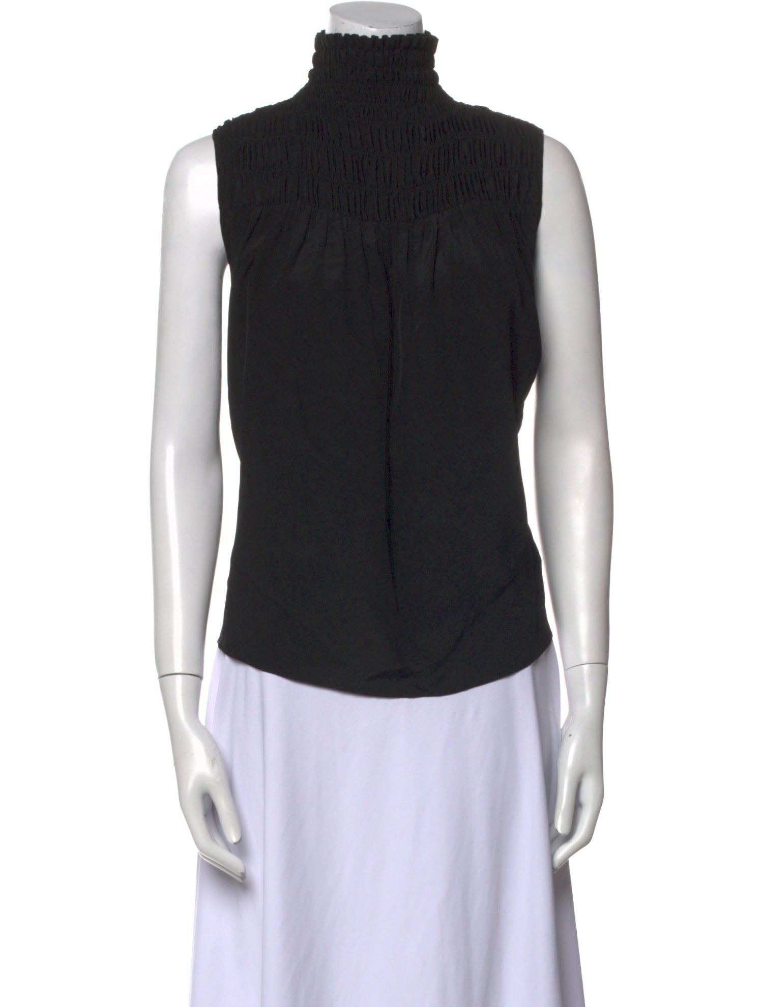 FRAME Silk Mock Neck Top