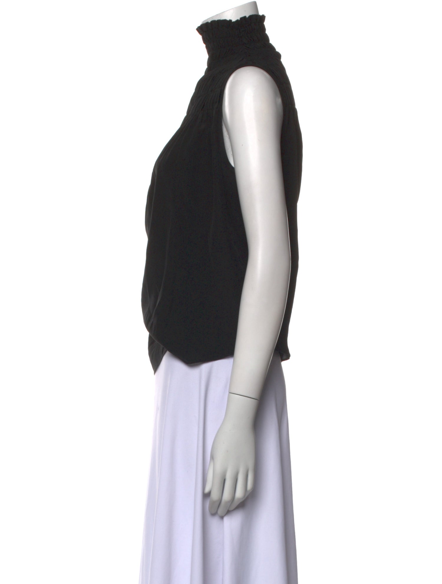 FRAME Silk Mock Neck Top