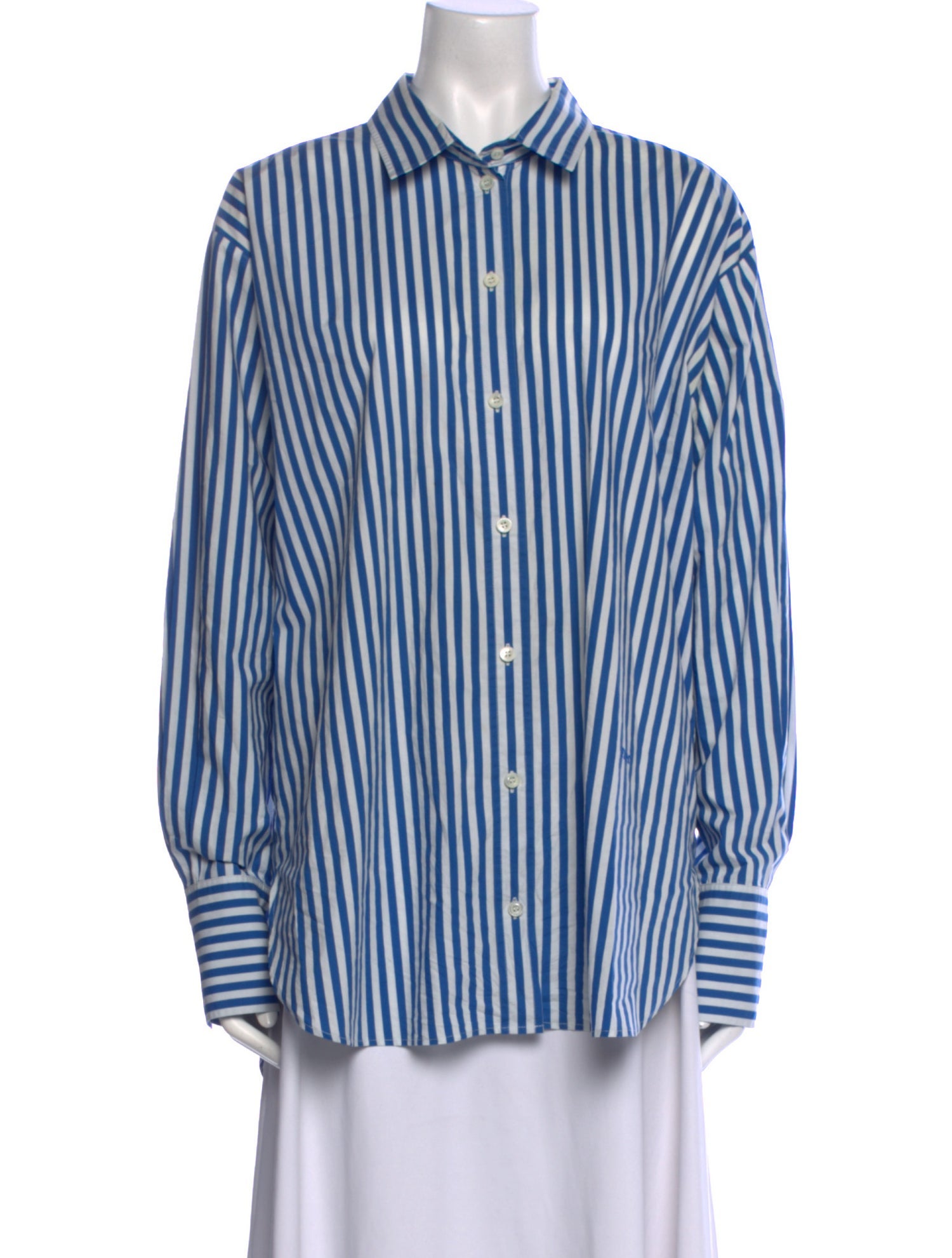 FRAME Striped Long Sleeve Button-Up Top