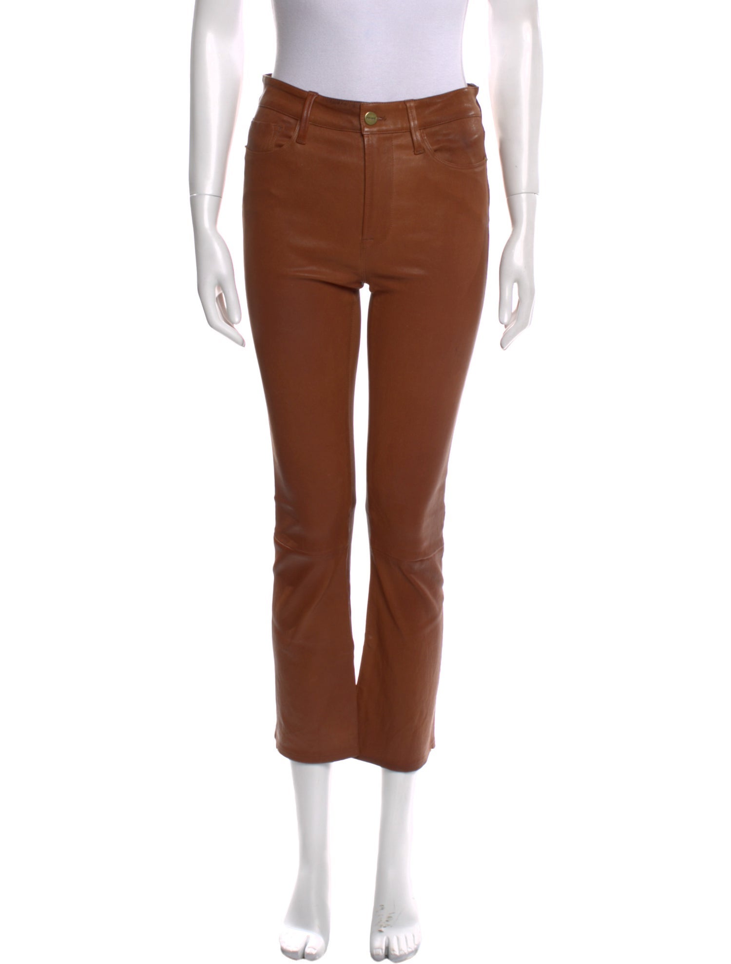 FRAME Lamb Leather Straight Leg Pants