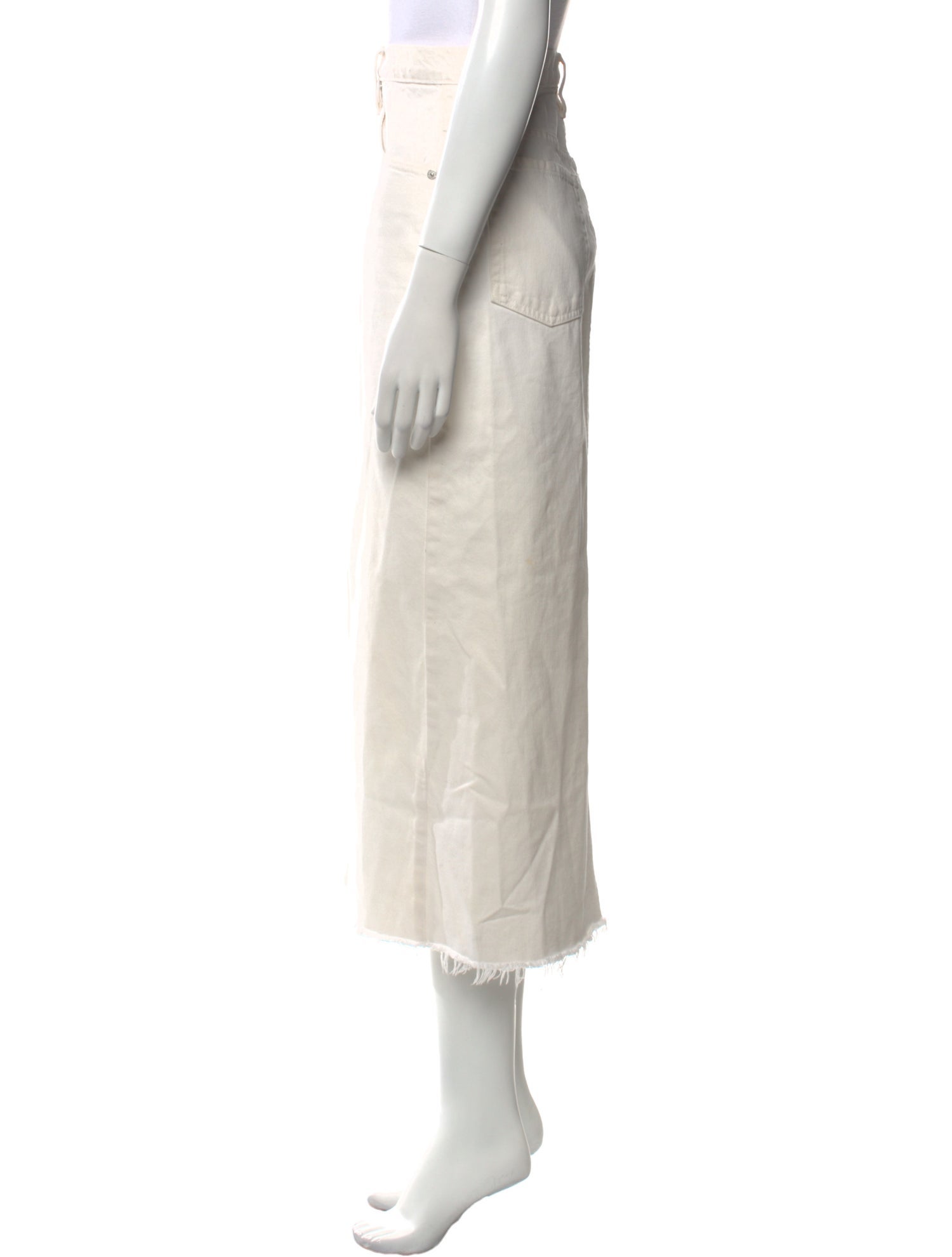FRAME Raw-Edge Trim Midi Length Skirt