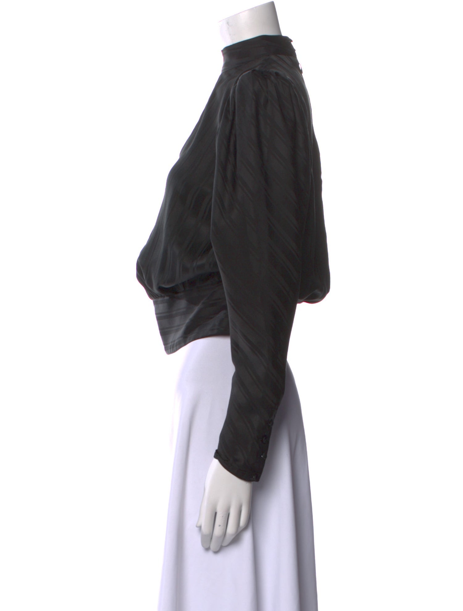 FRAME Silk Mock Neck Crop Top