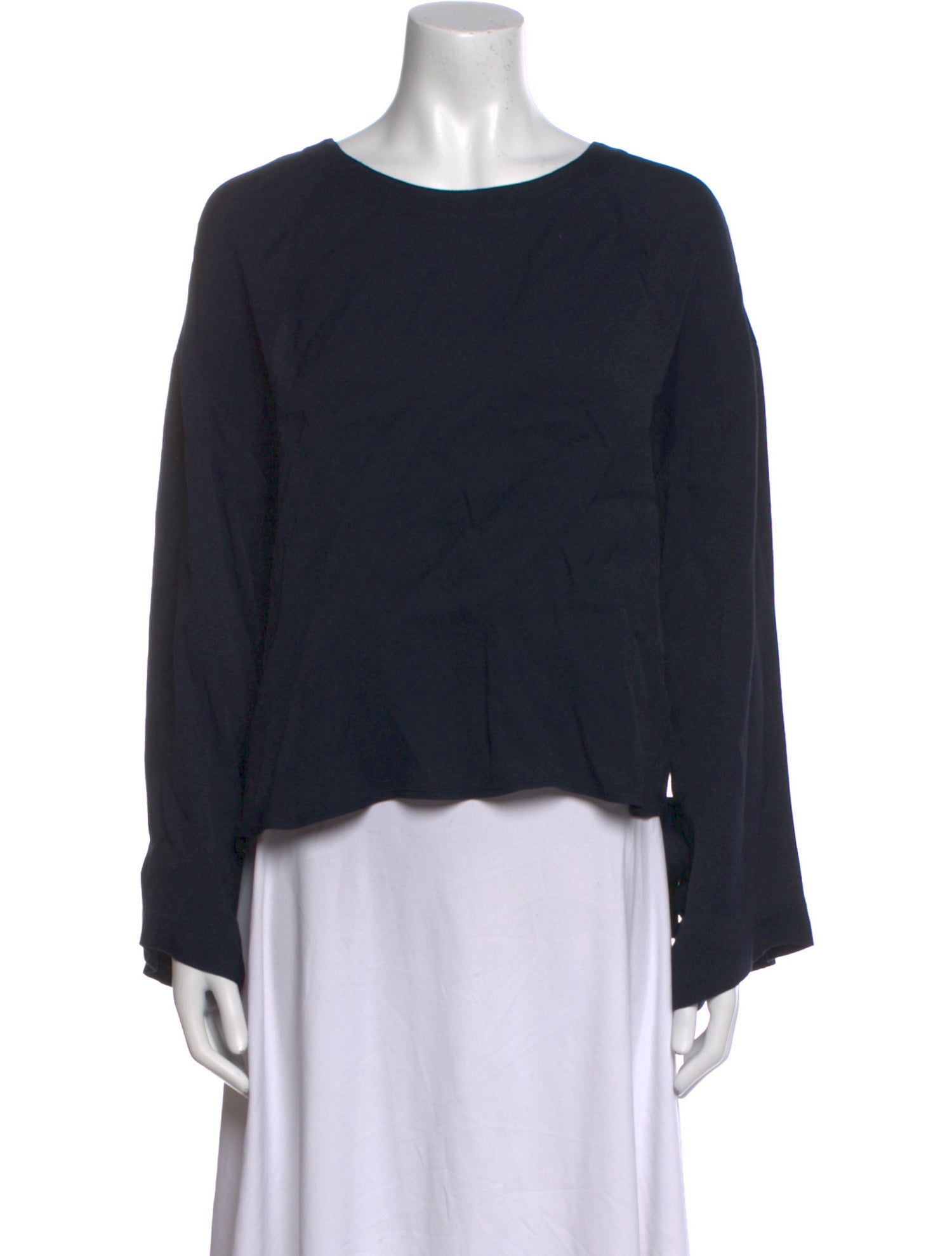 FRAME Scoop Neck Long Sleeve Blouse