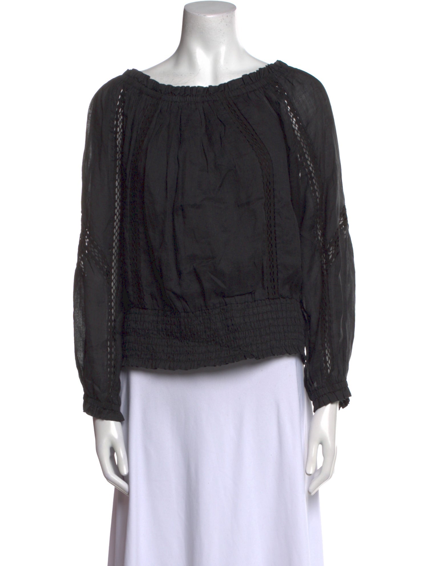 FRAME Scoop Neck Long Sleeve Blouse