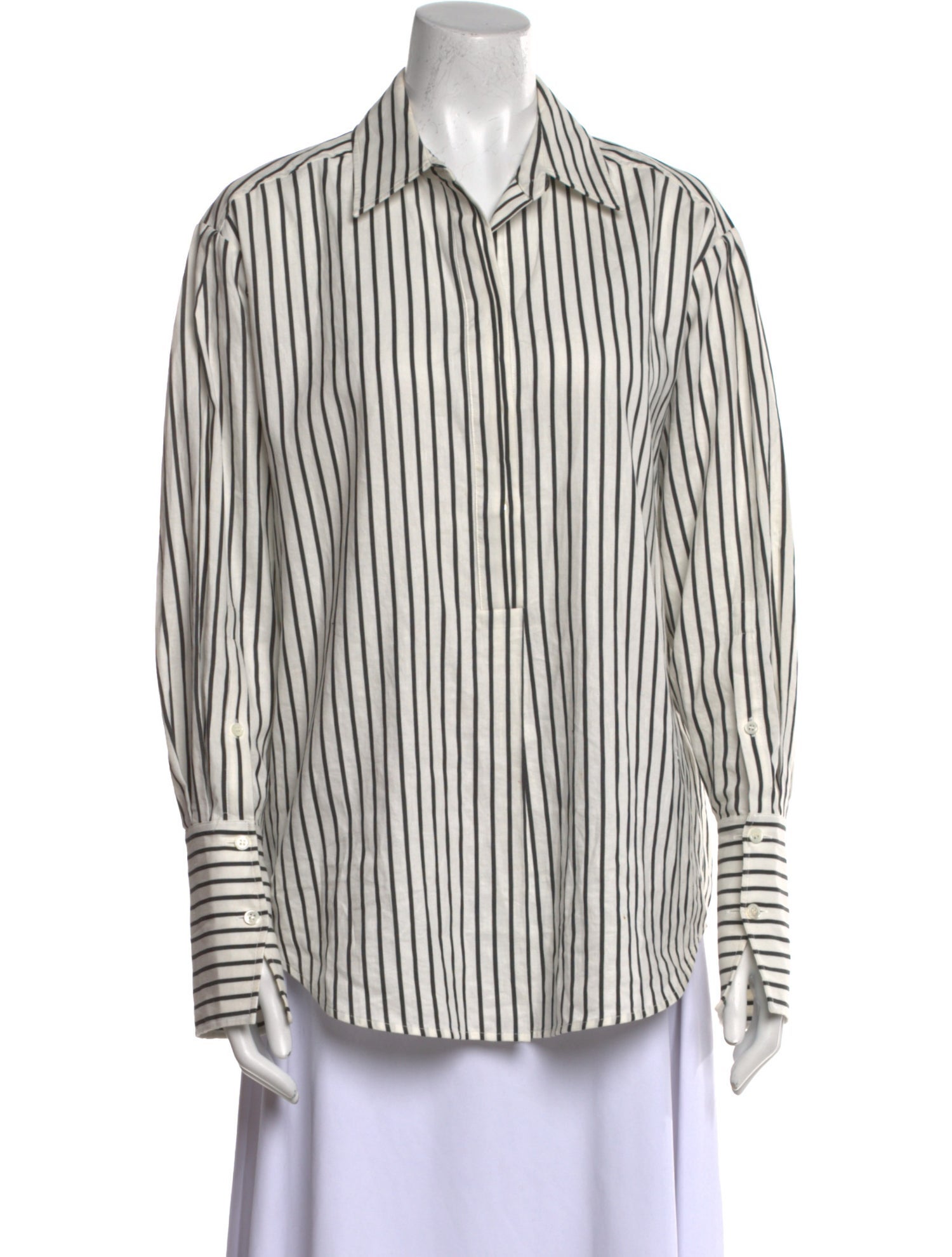 FRAME Striped Long Sleeve Button-Up Top