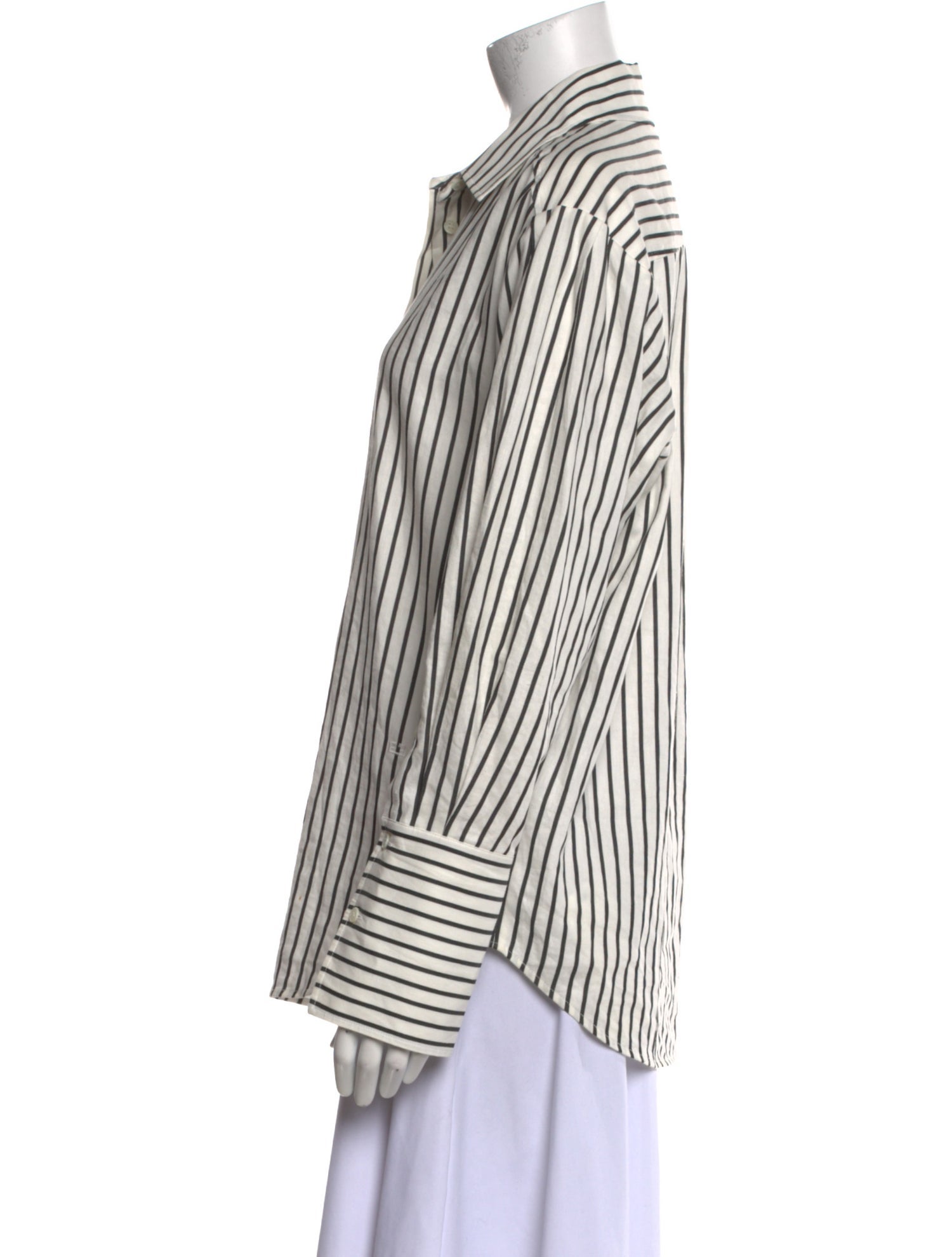 FRAME Striped Long Sleeve Button-Up Top