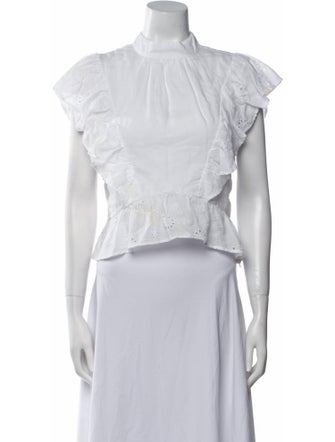 FRAME Mock Neck Short Sleeve Crop Top