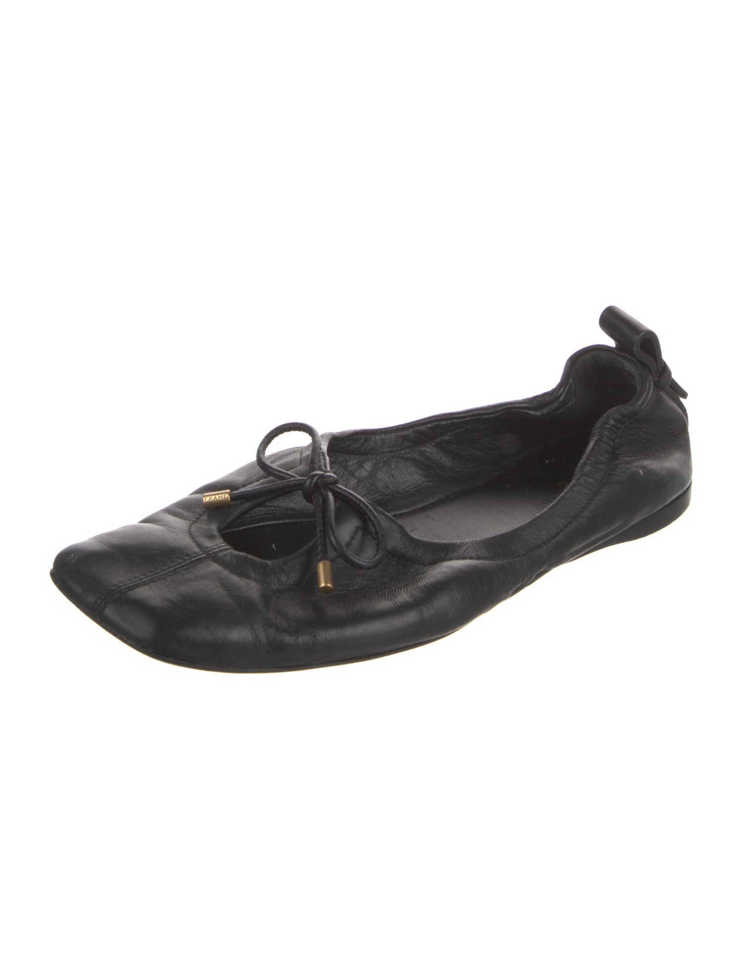 FRAME Leather Bow Accents Ballet Flats