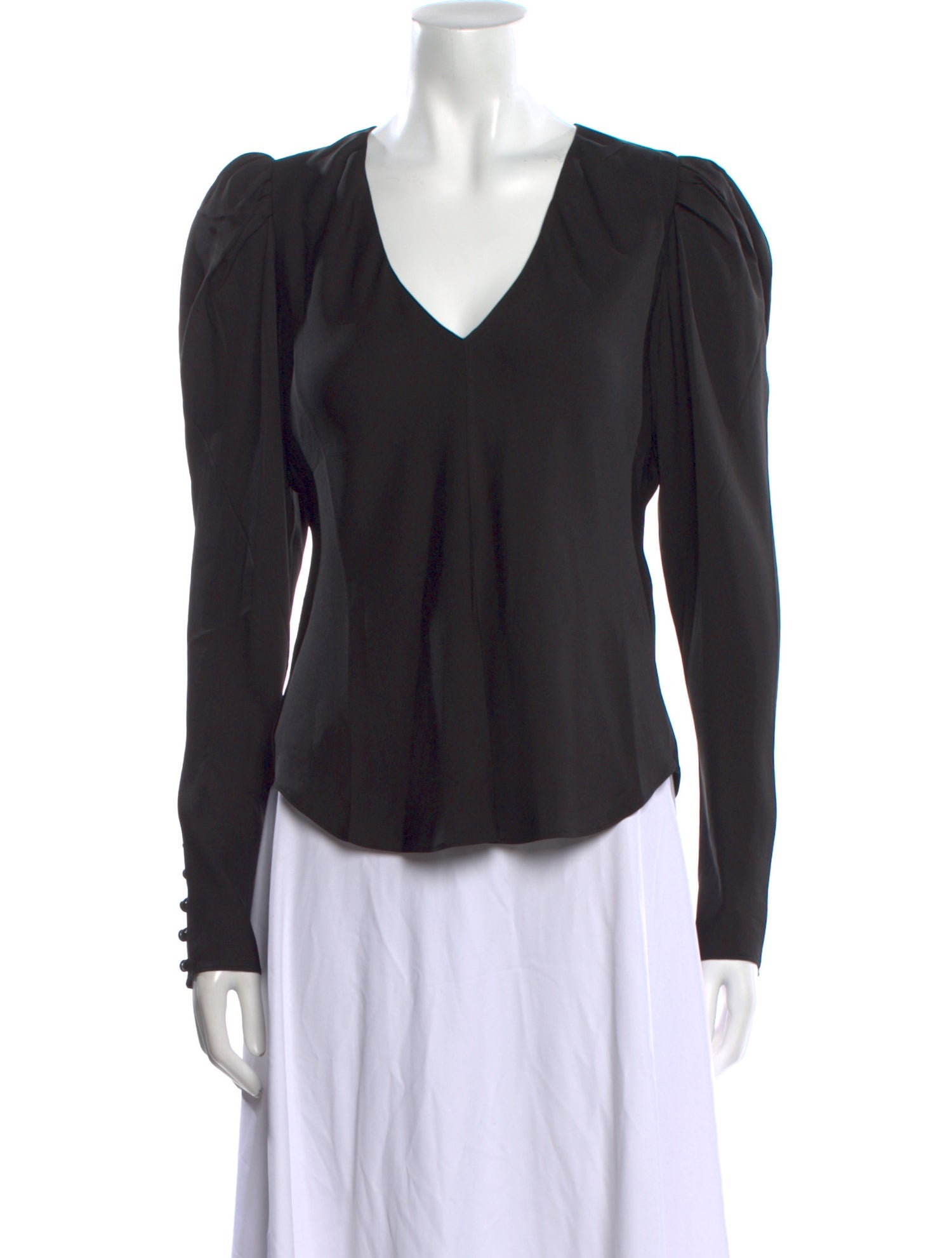 FRAME Silk V-Neck Top